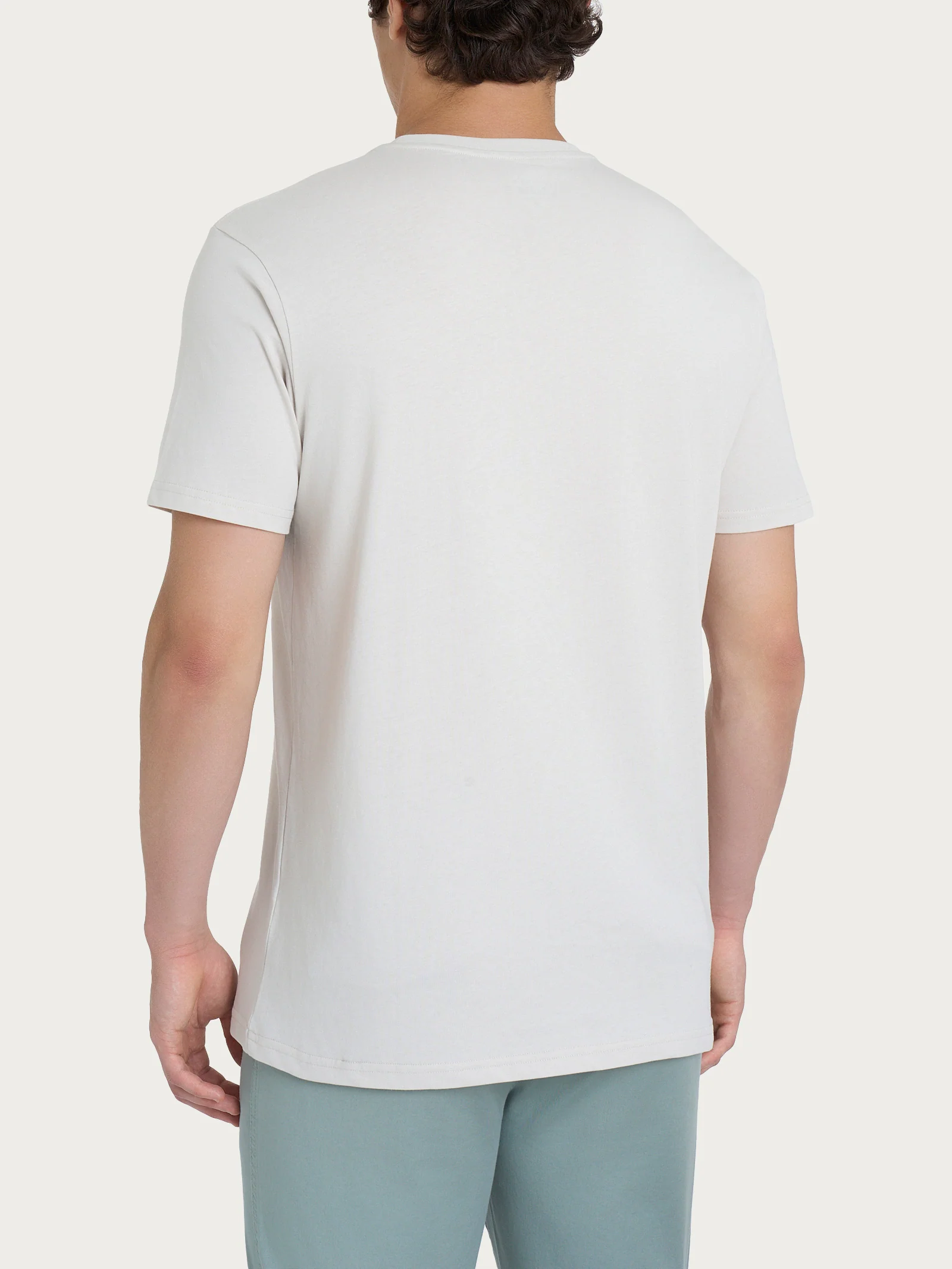 T-shirt girocollo in jersey di cotone - Champignon - Image 2