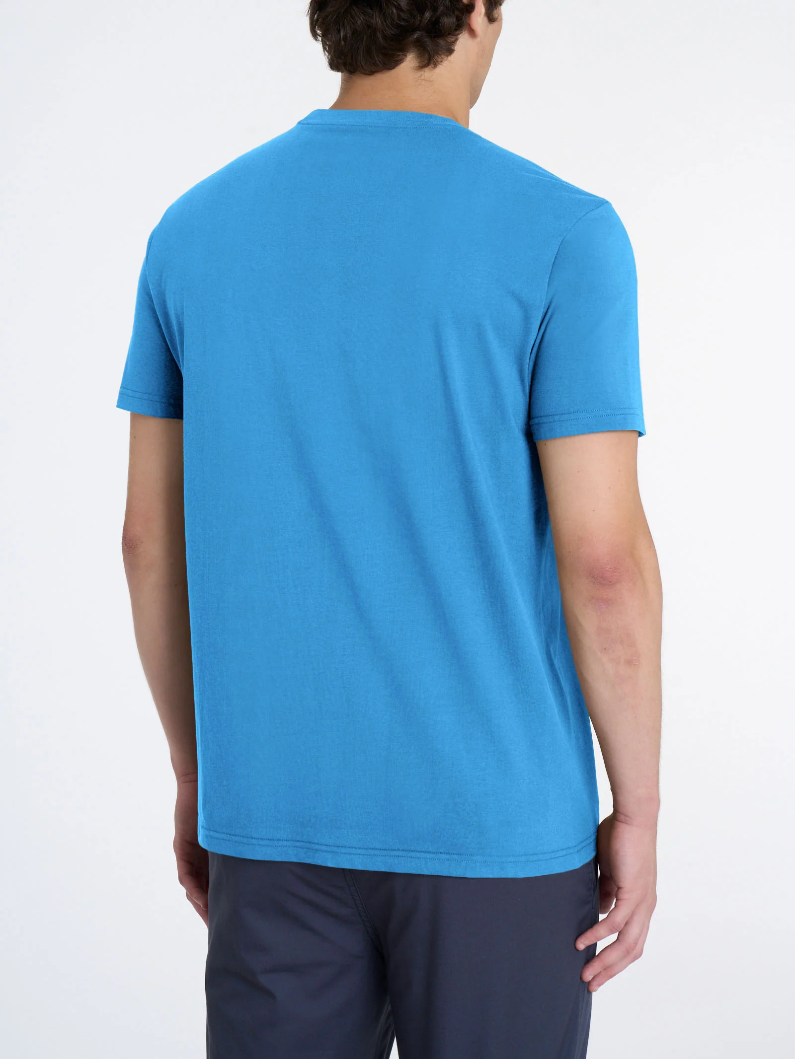 T-shirt girocollo in jersey di cotone - Azure Blue - Image 2