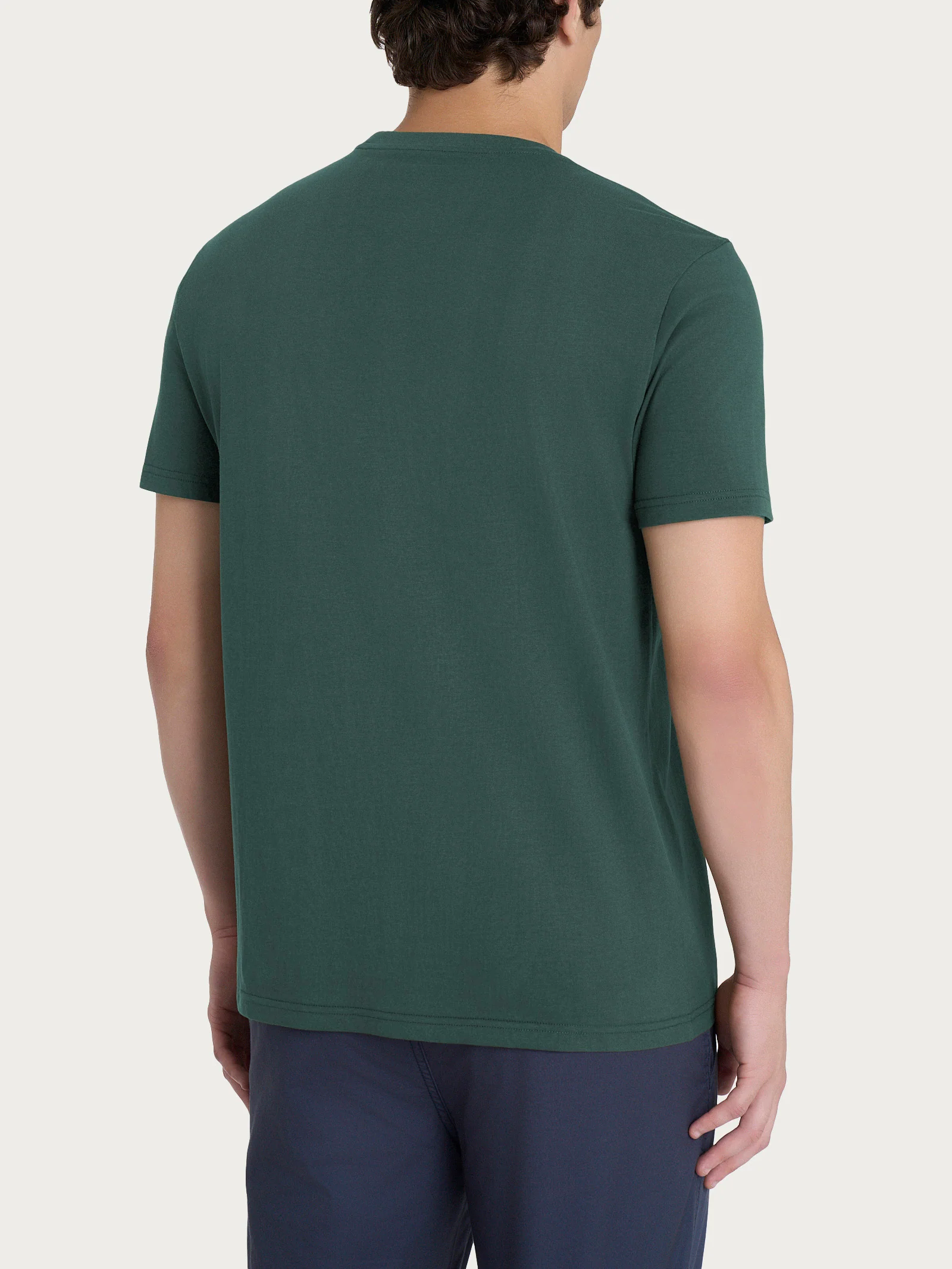 T-shirt girocollo in jersey di cotone - Dark Forest  - Image 2