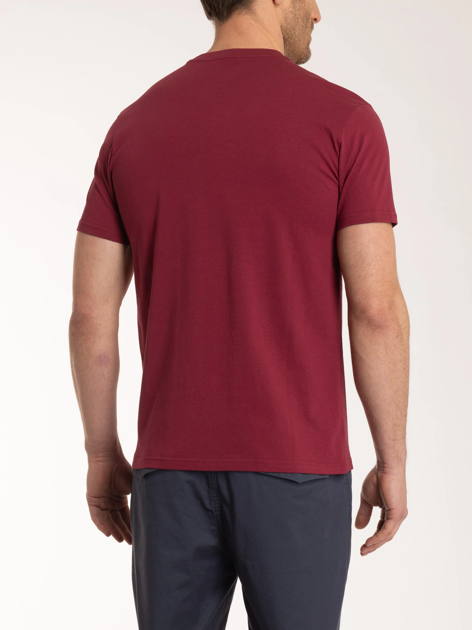 T-shirt girocollo in jersey di cotone - Tibetan Red - Image 2