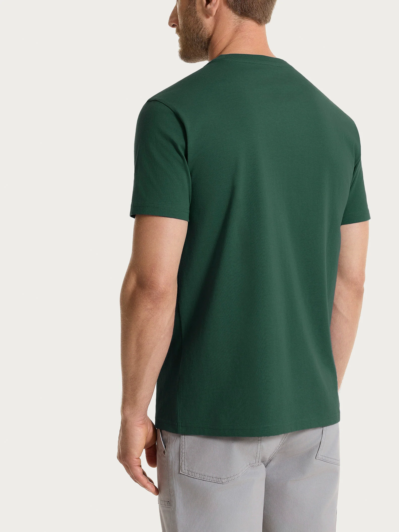 T-shirt girocollo in jersey di cotone - Pineneedle - Image 2