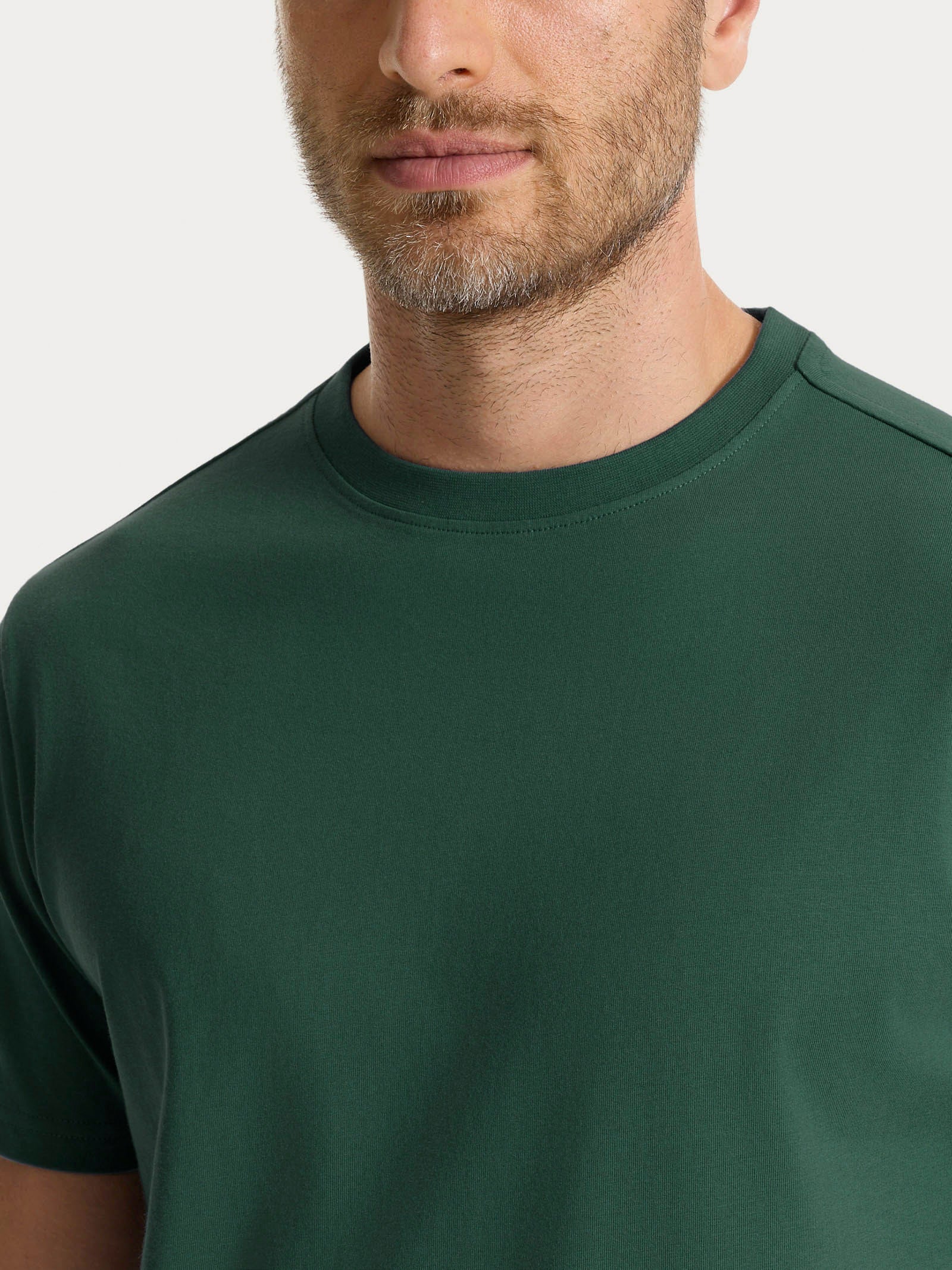 T-shirt girocollo in jersey di cotone - Pineneedle - Image 3