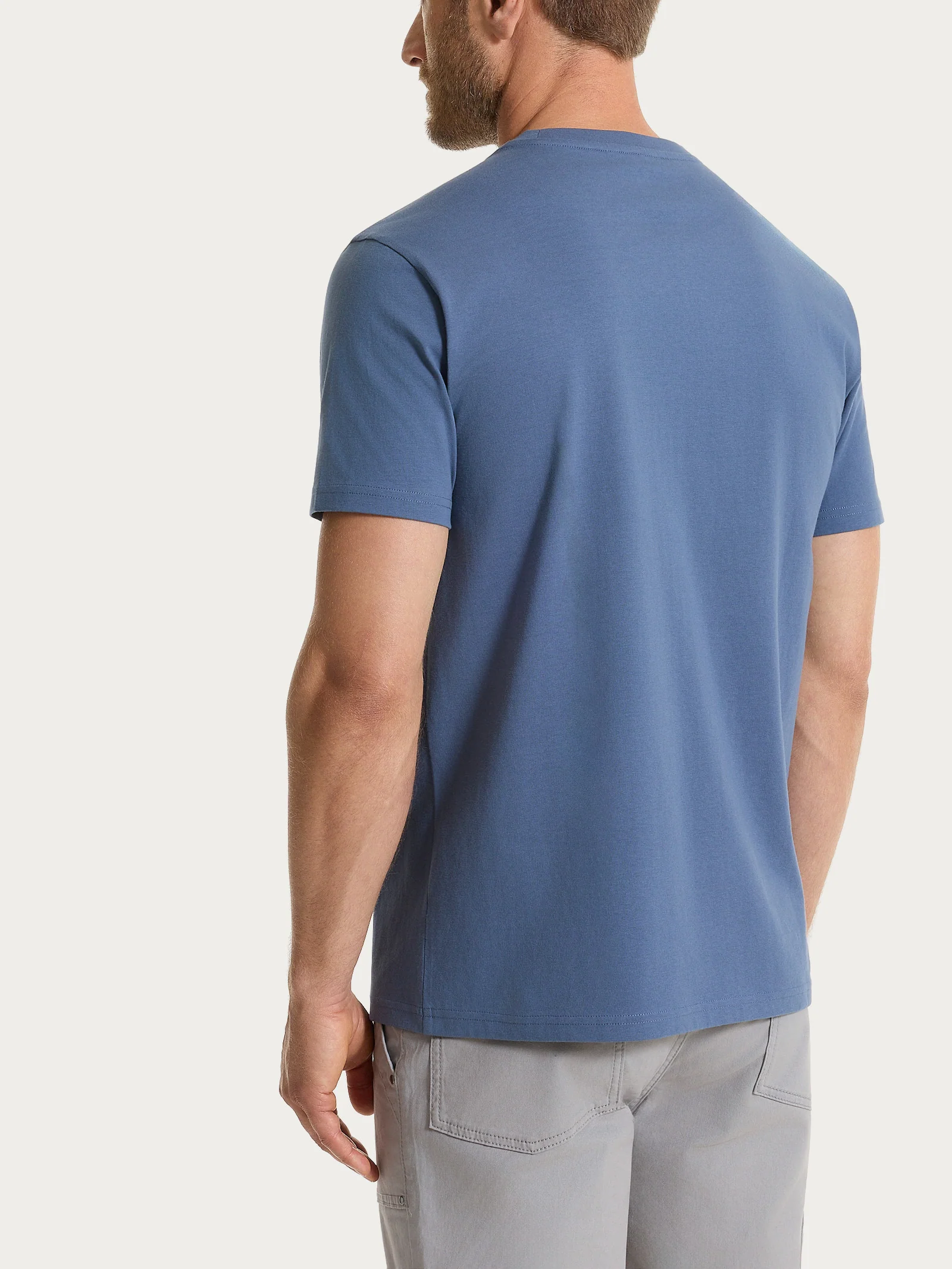 T-shirt girocollo in jersey di cotone - Vintage Indigo - Image 2