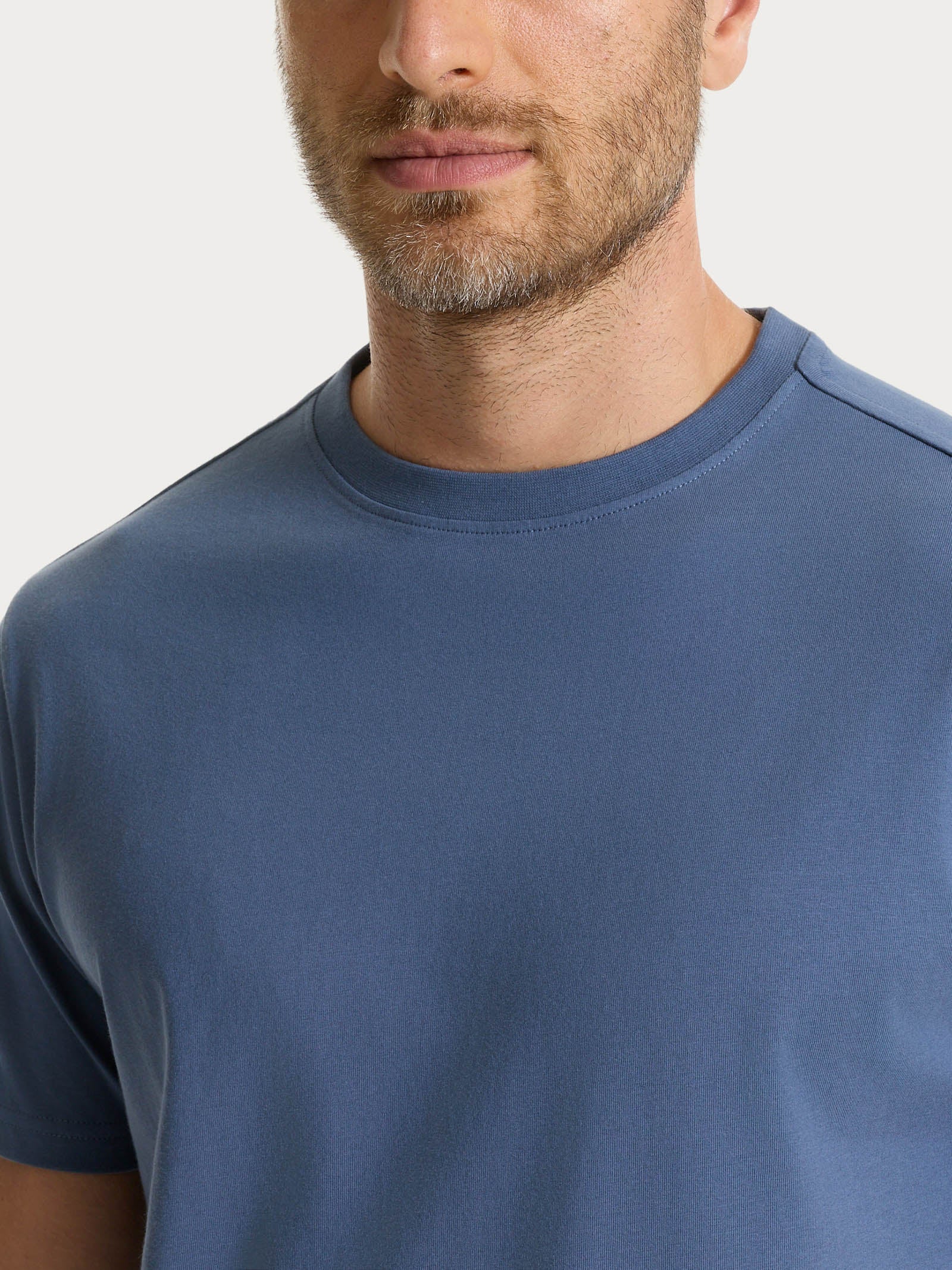 T-shirt girocollo in jersey di cotone - Vintage Indigo - Image 3