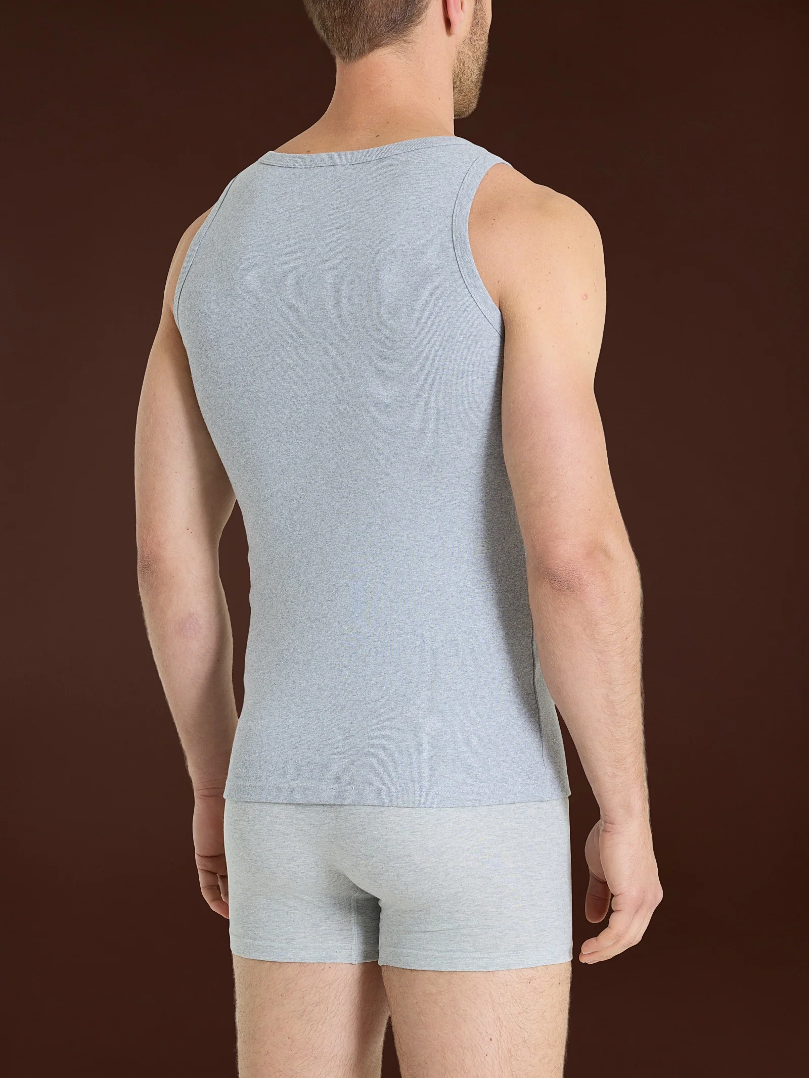 Thermo Cotton - Canottiera a spalla larga in caldo cotone  - Argento Mel. - Image 2