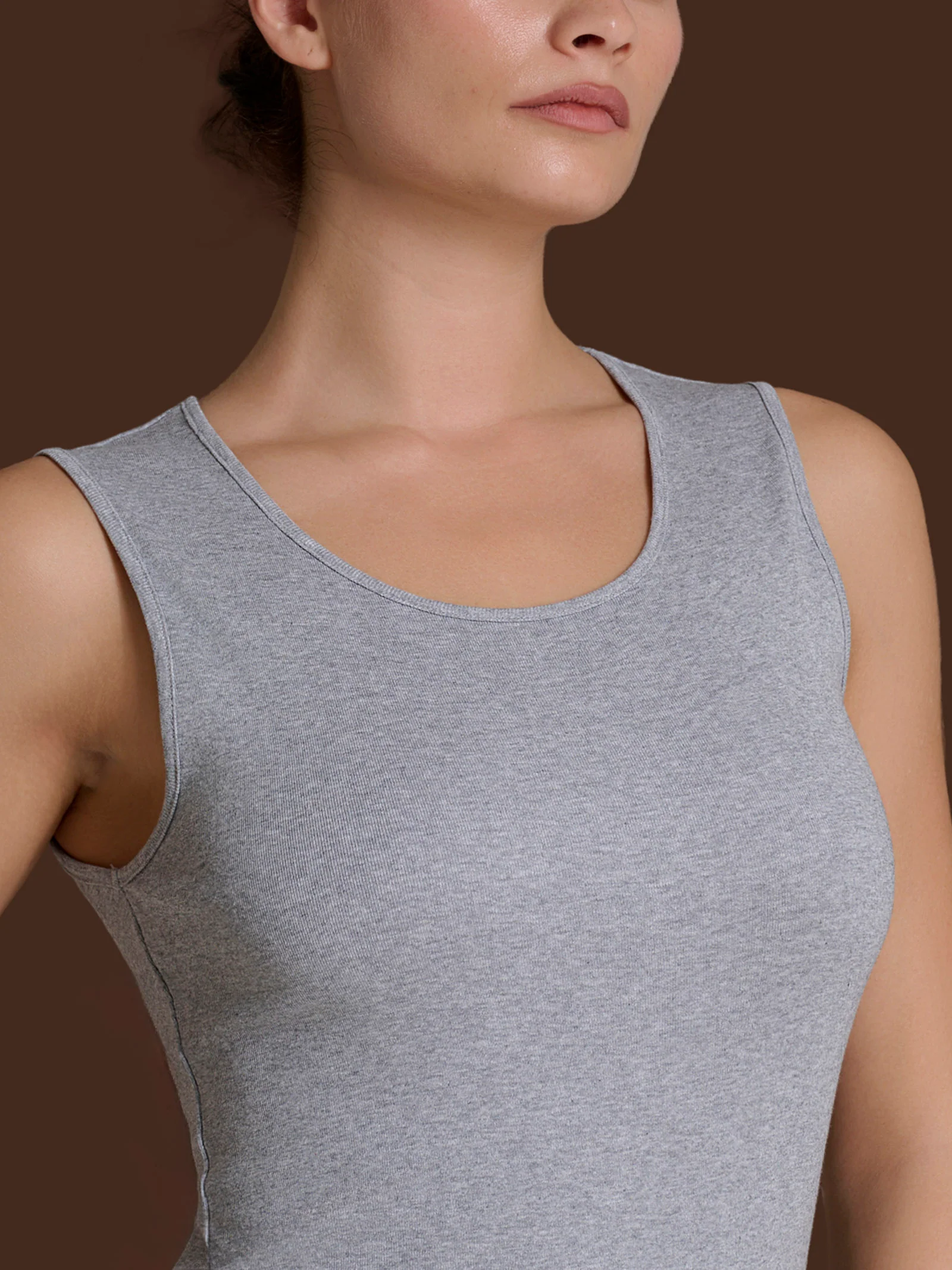 Thermo Cotton - Canottiera smanicata in caldo cotone  - Argento Mel. - Image 3