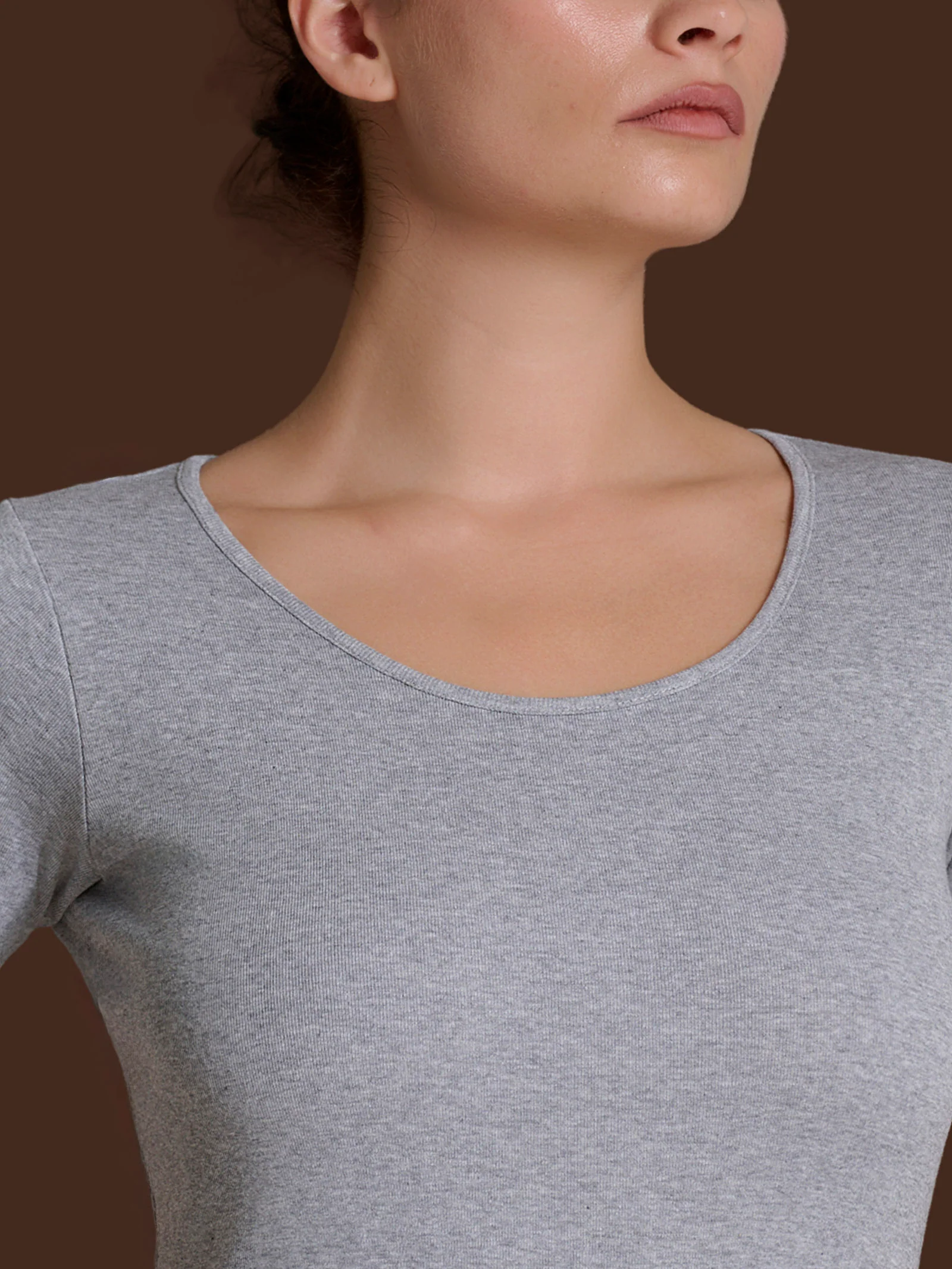 Thermo Cotton - Maglietta girocollo a manica corta in caldo cotone - Argento Mel. - Image 3