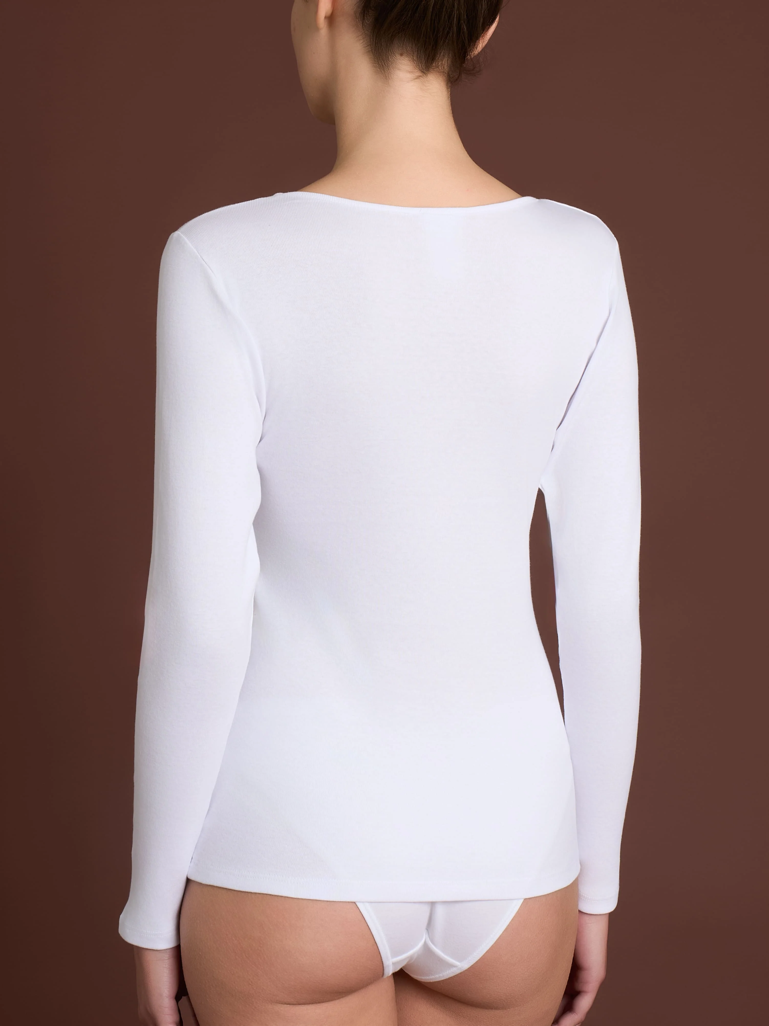 Thermo Cotton - Maglietta girocollo a manica lunga in caldo cotone - Bianco - Image 2