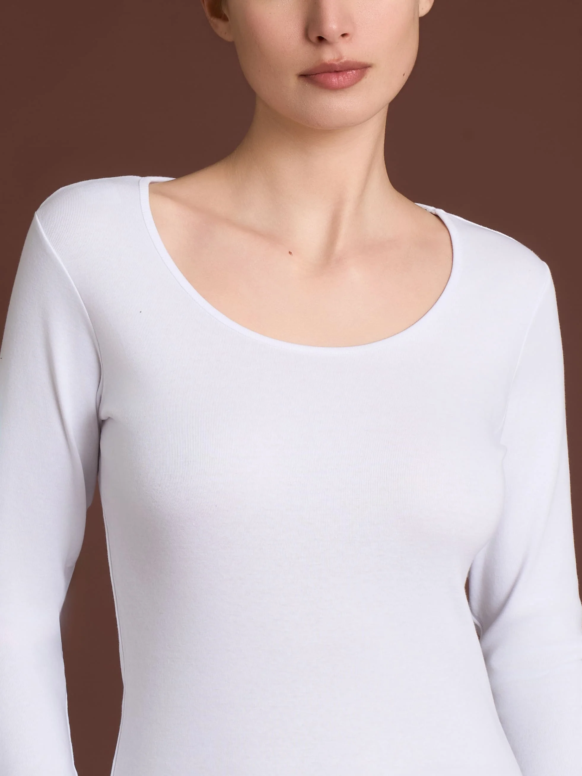 Thermo Cotton - Maglietta girocollo a manica lunga in caldo cotone - Bianco - Image 3