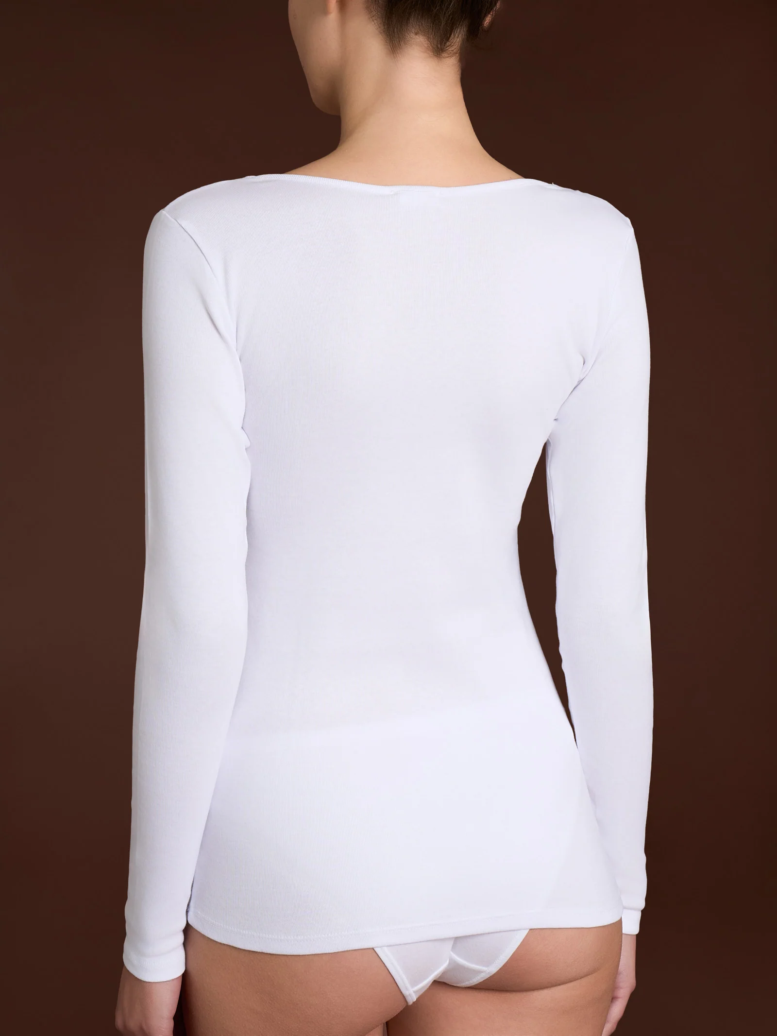 Thermo Cotton - Maglietta girocollo a manica lunga in caldo cotone - Bianco - Image 2