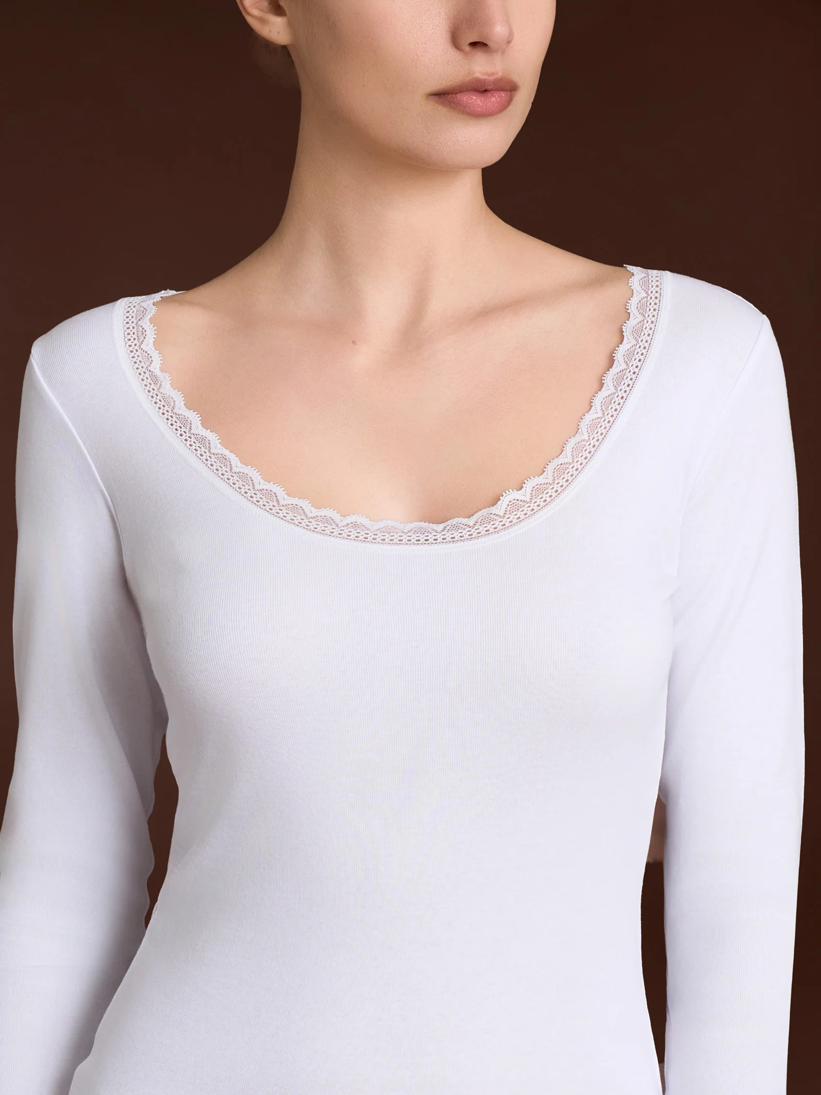 Thermo Cotton - Maglietta girocollo a manica lunga in caldo cotone - Bianco - Image 3