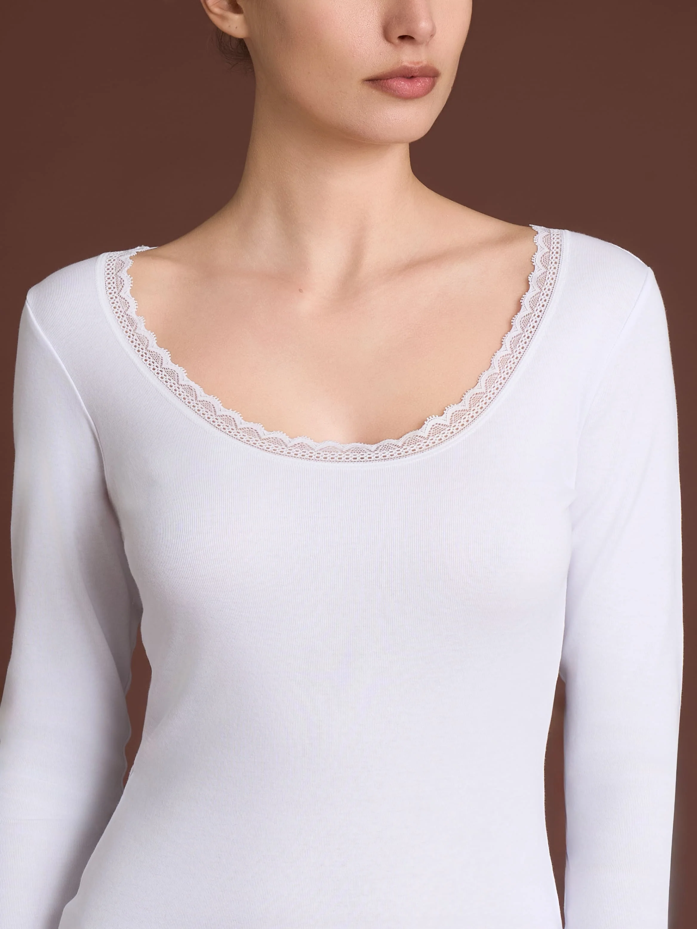Thermo Cotton - Maglietta girocollo a manica lunga in caldo cotone - Bianco - Image 4