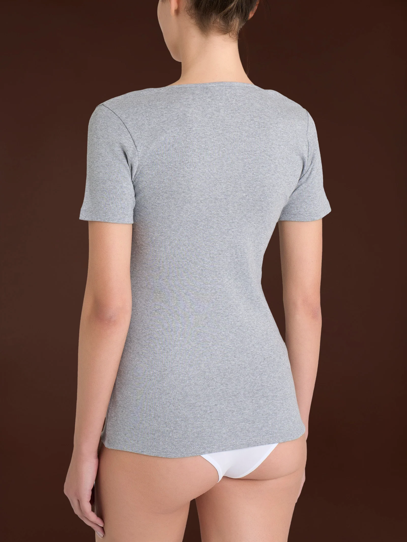 Thermo Cotton -Maglietta girocollo in caldo cotone  - Argento Mel. - Image 2