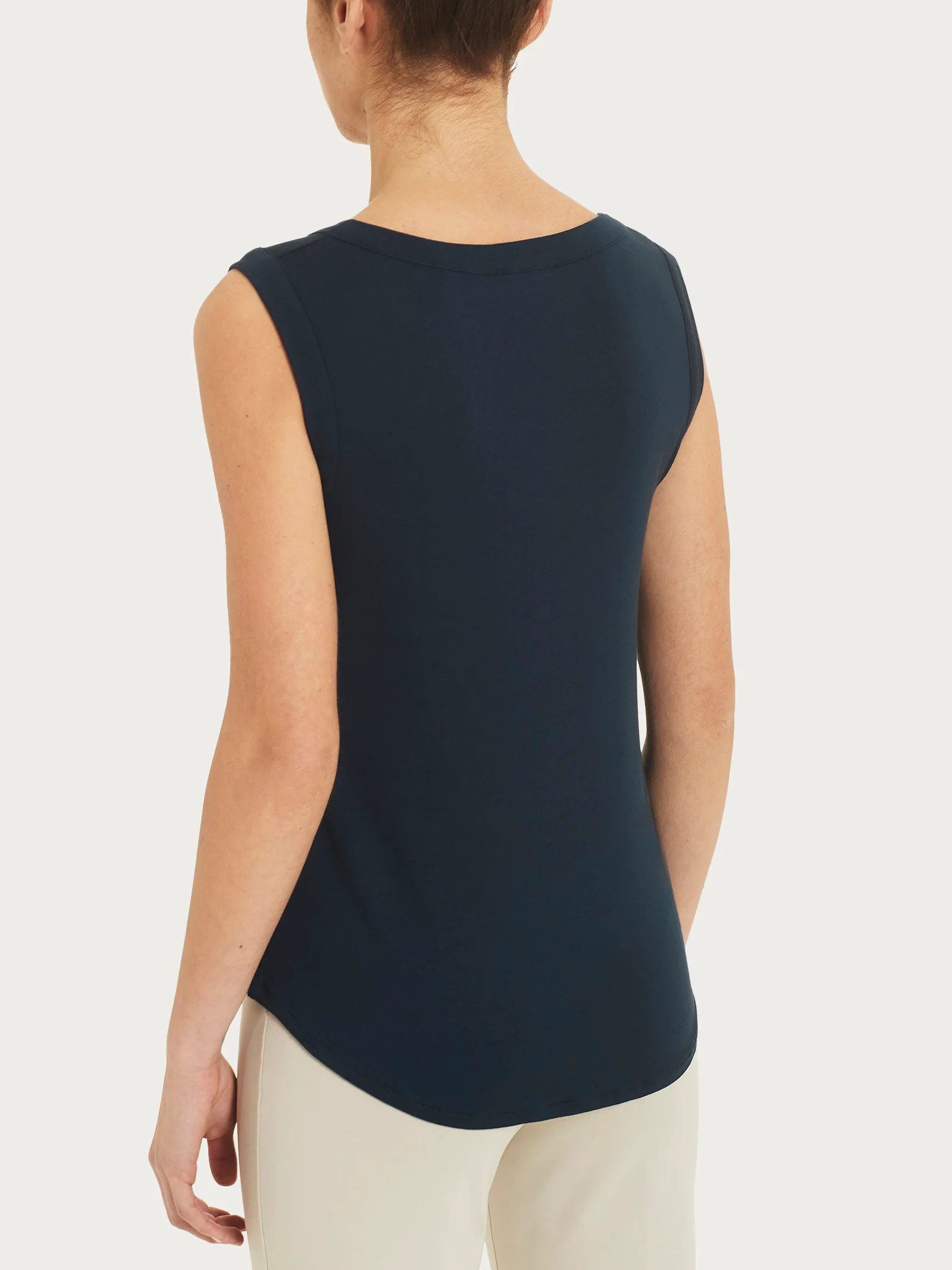 Top a spalla larga in Viscosa Summer - Bleu - Image 4