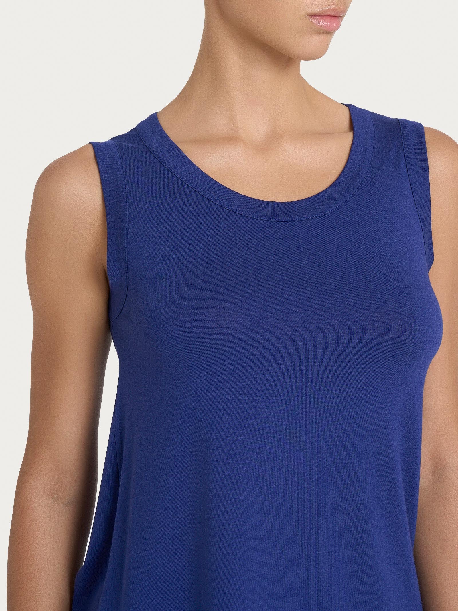 Top a spalla larga in Viscosa Summer - Blueberry - Image 4