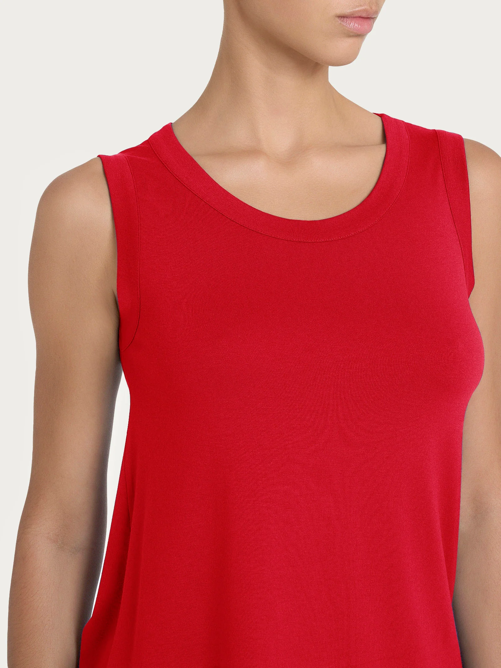 Top a spalla larga in Viscosa Summer - Salsa - Image 3