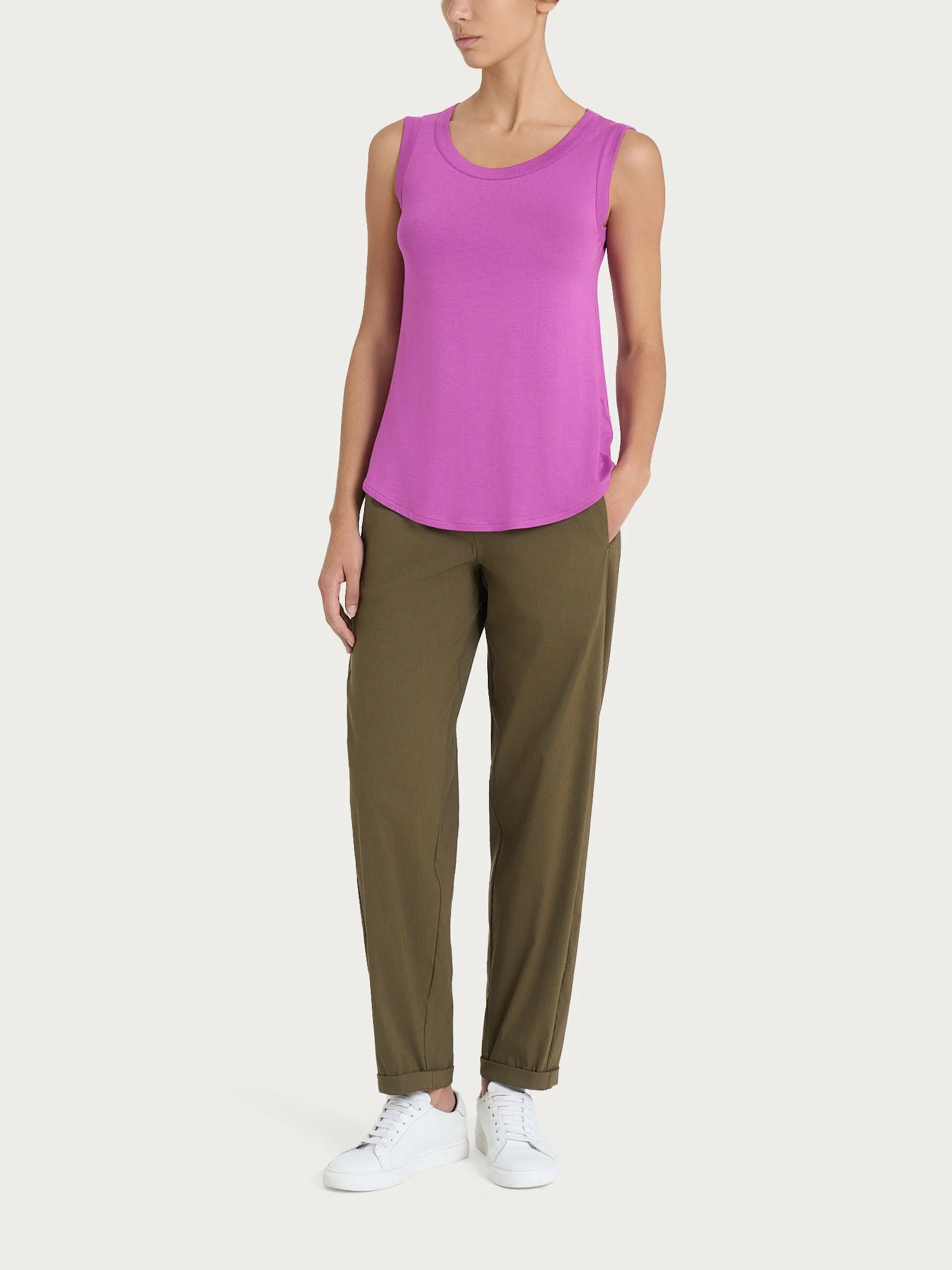 Top a spalla larga in Viscosa Summer - Cattleya Orchid - Image 4