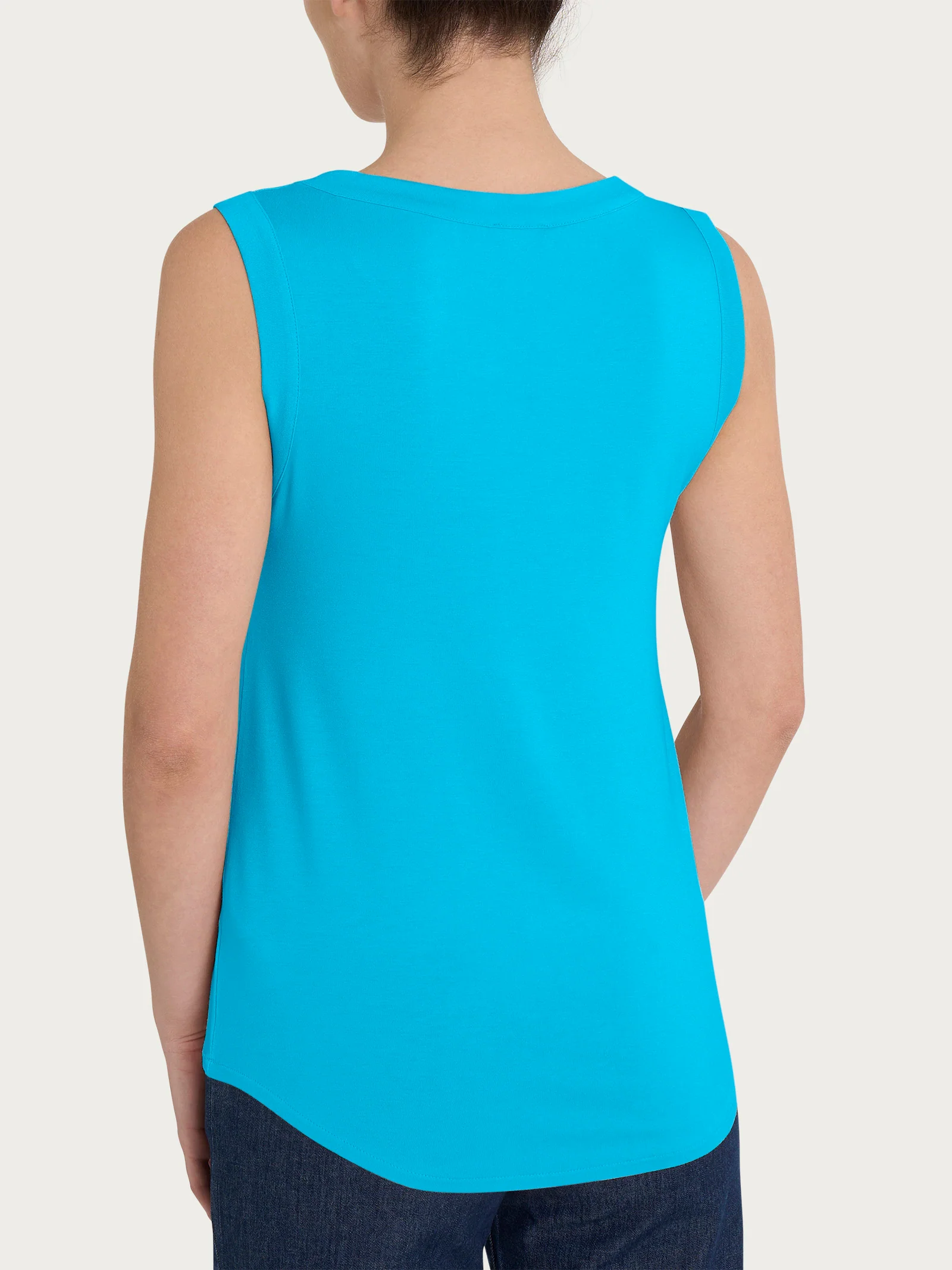Top a spalla larga in Viscosa Summer - Aquarius - Image 2