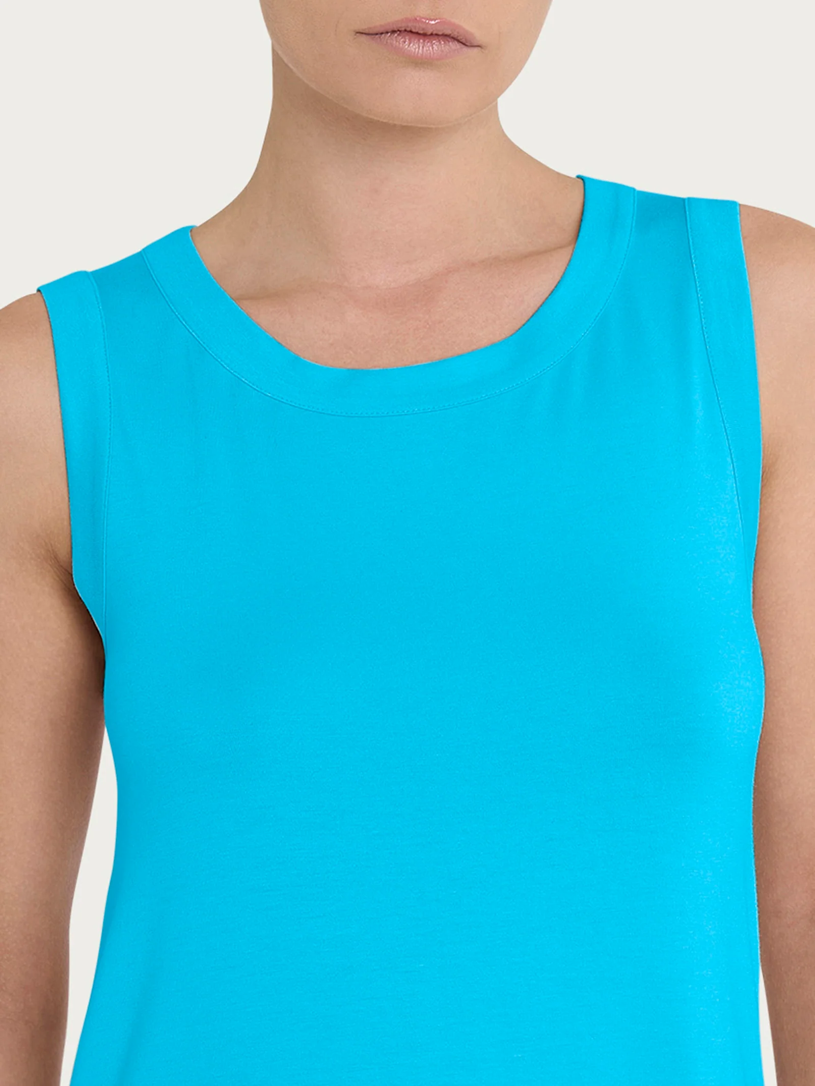 Top a spalla larga in Viscosa Summer - Aquarius - Image 3