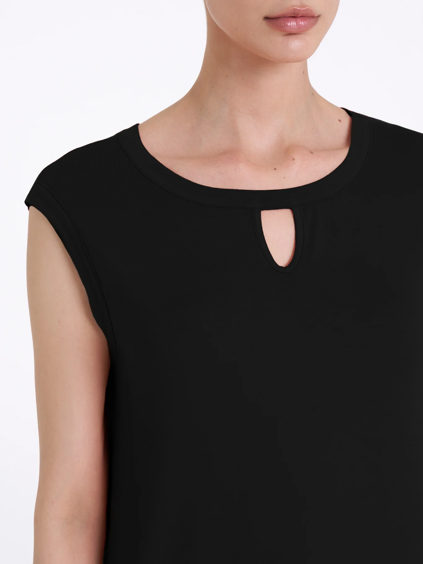 Top con scollo a goccia in Viscosa Summer  - Nero - Image 3