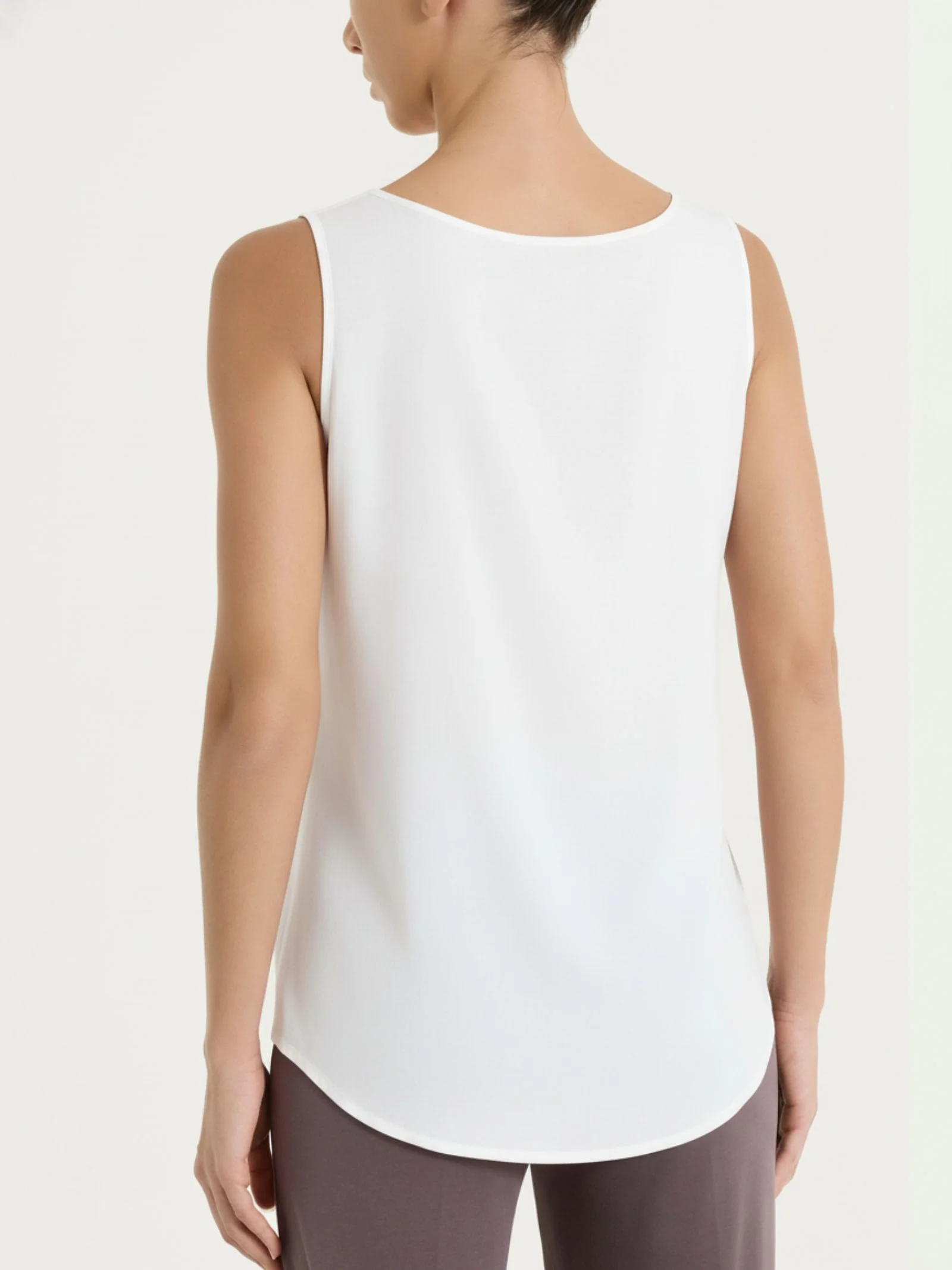 Top con spalla larga in Voile Stretch - Bianco - Image 2