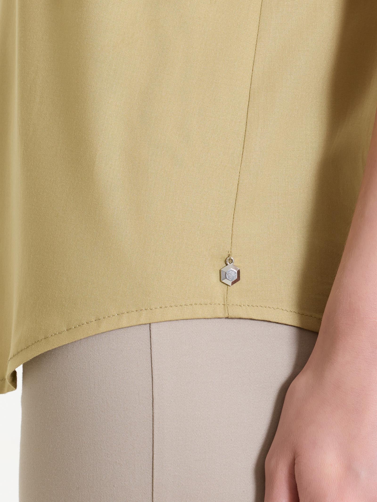 Top con spalla larga in Voile Stretch - Khaki - Image 4