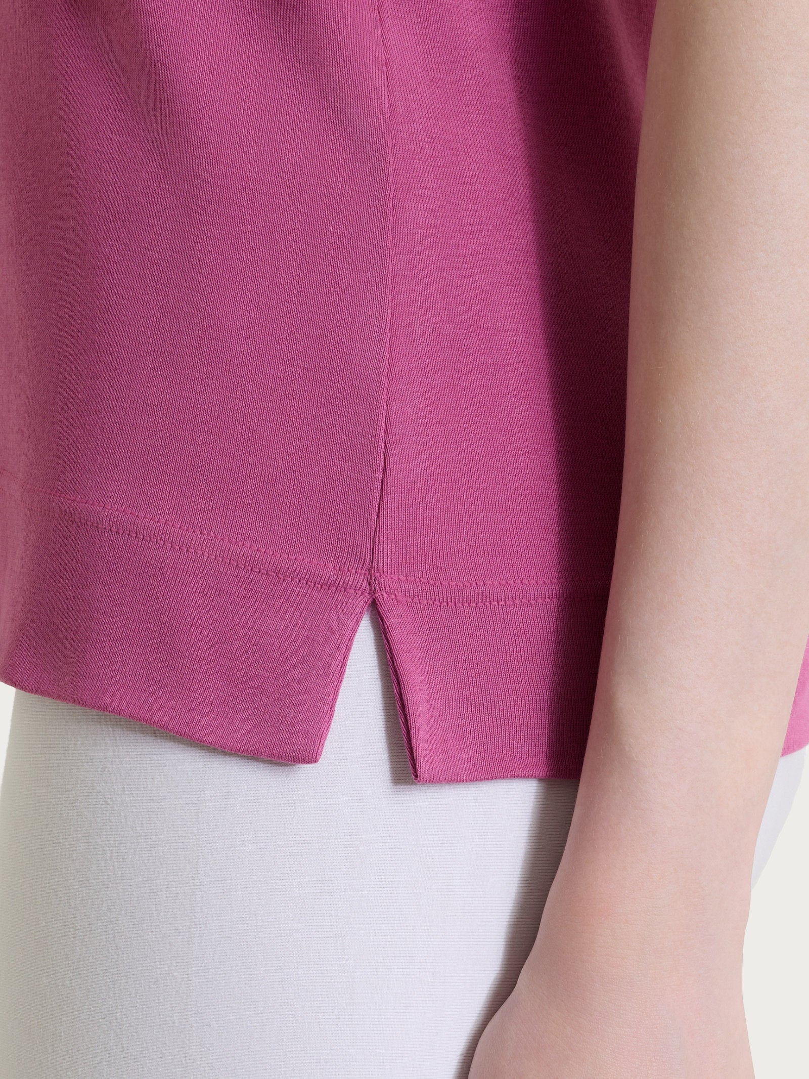 Top smanicato in Eco Cotton Stretch - Red Violet - Image 3