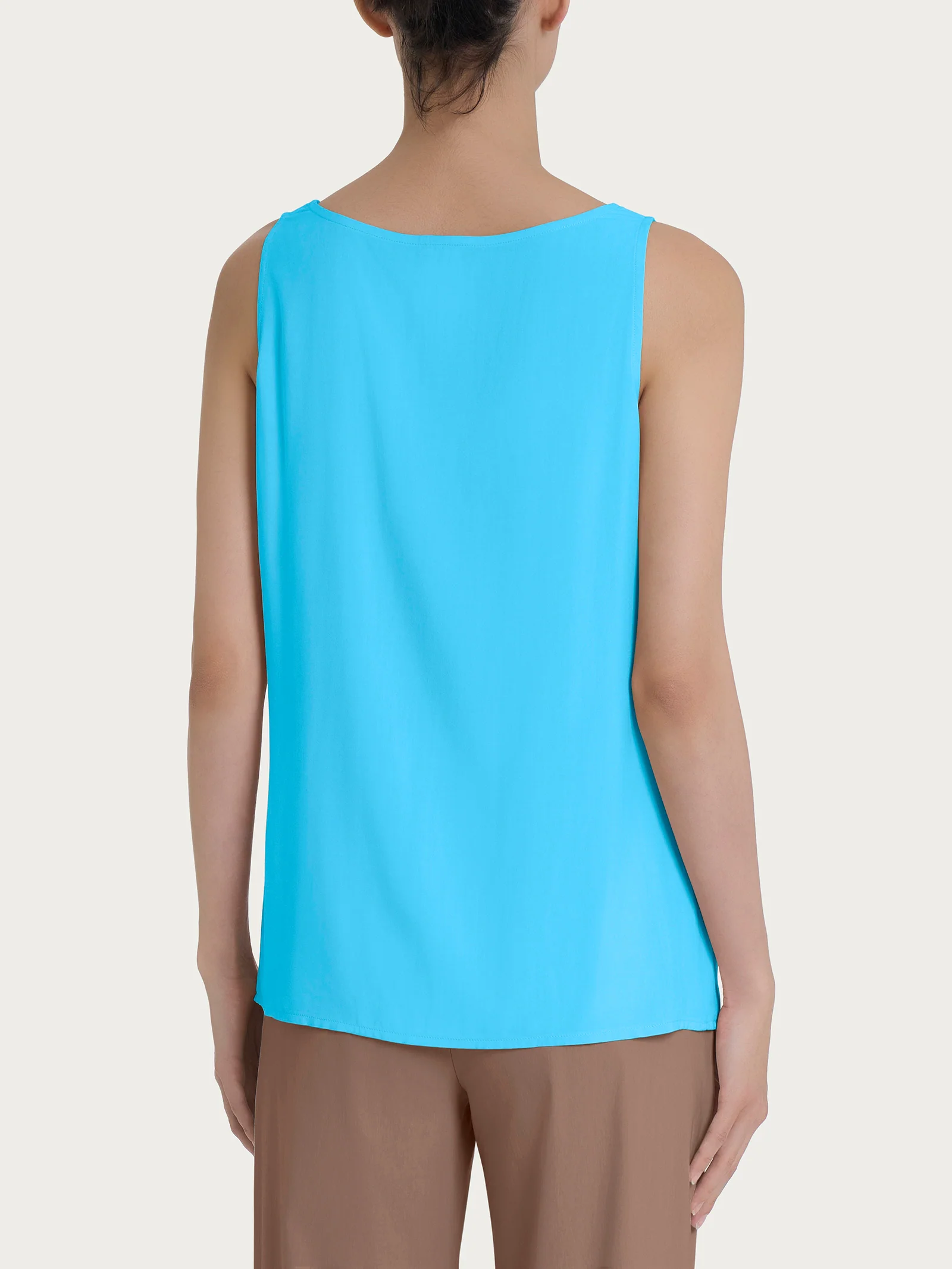 Top smanicato in Ecoseta - Azure Blue - Image 2