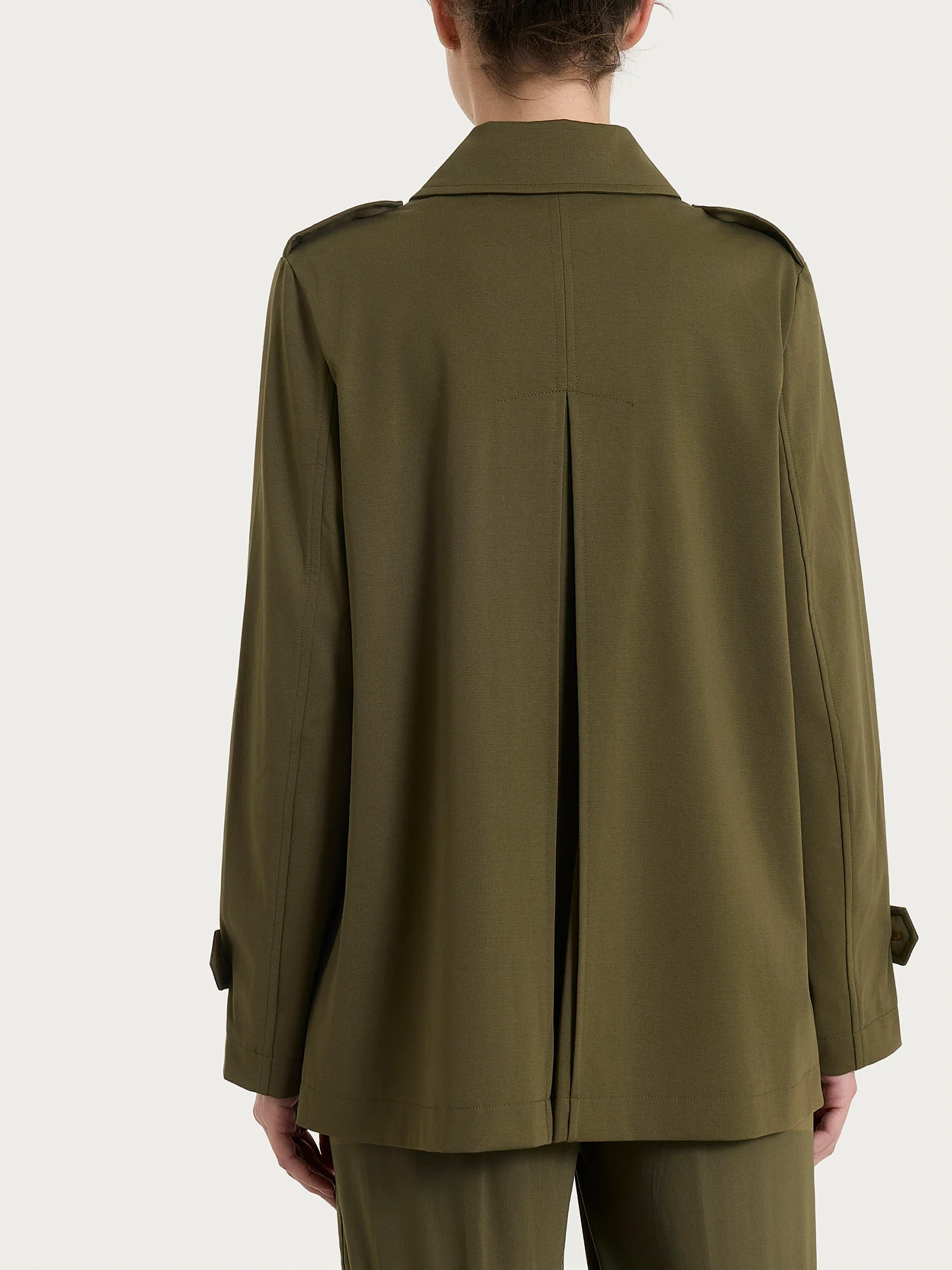 Trench corto in Compact Light - Dark Olive - Image 2