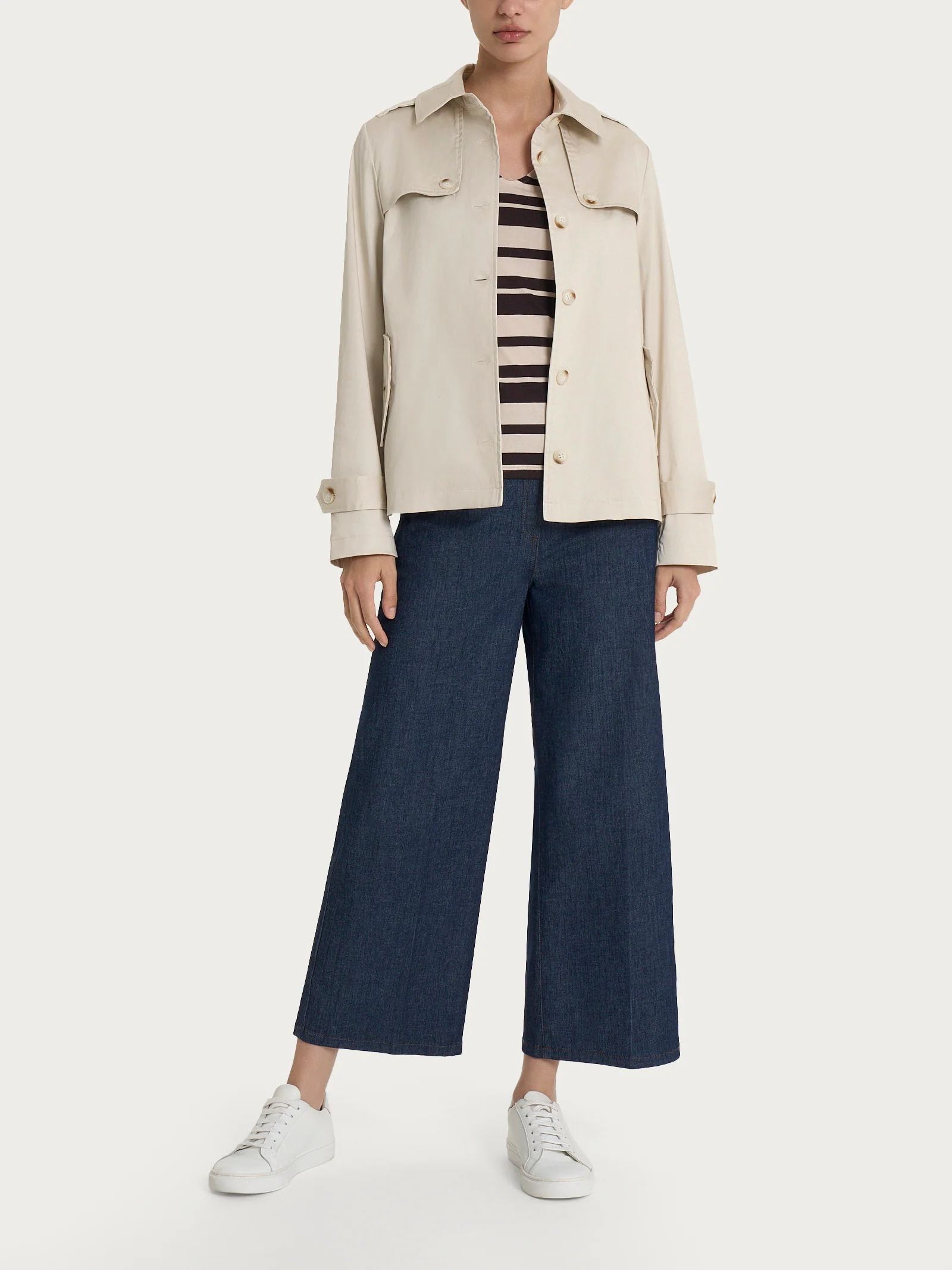 Trench corto in Satin Power WR - Champignon - Image 5