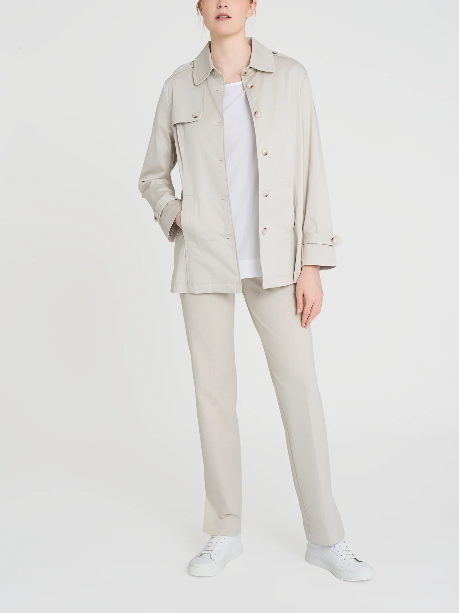 Trench in Satin Power WR - Champignon - Image 4