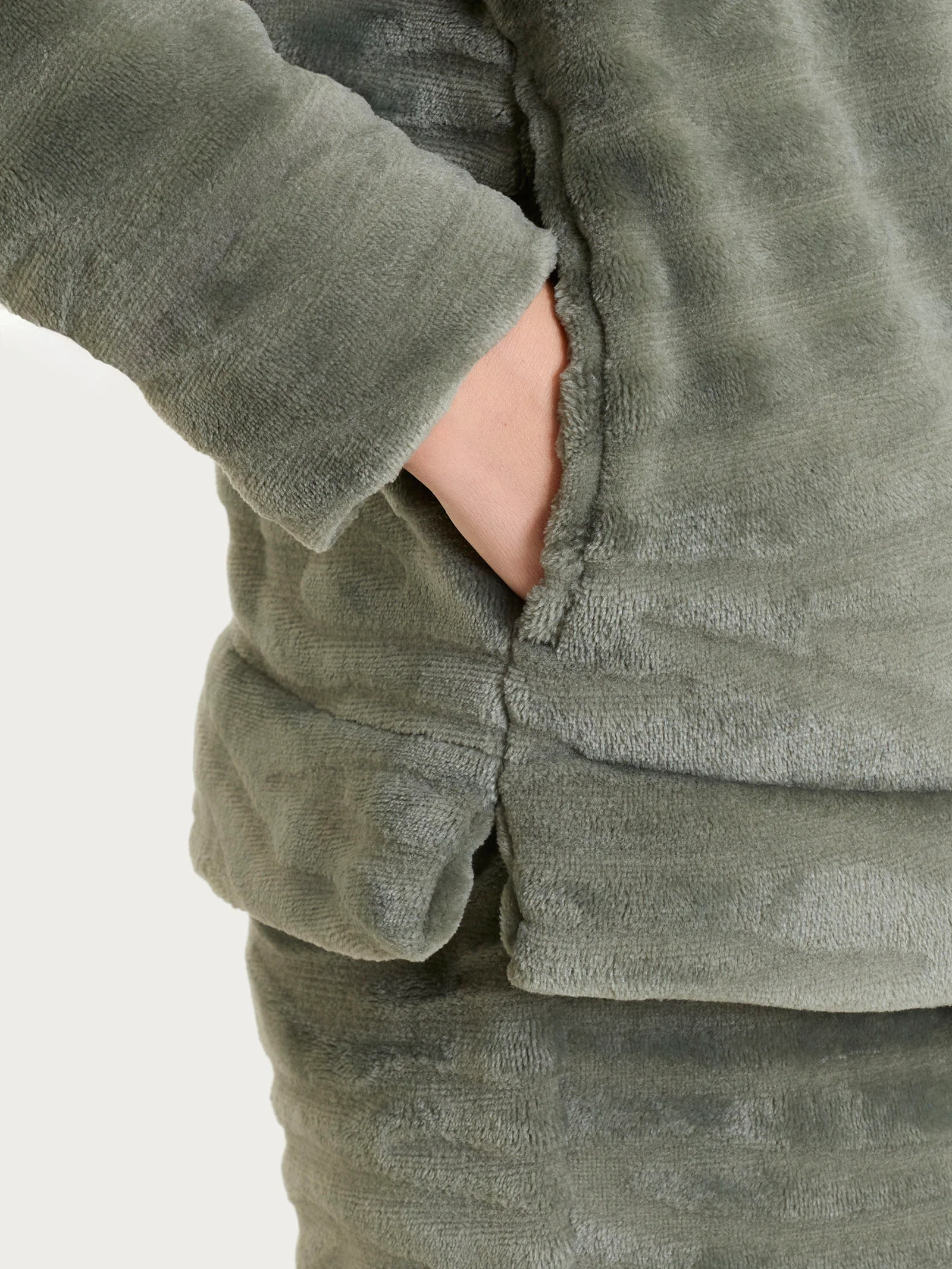 Tuta aperta con zip in Coral Fleece - Shadow - Image 3