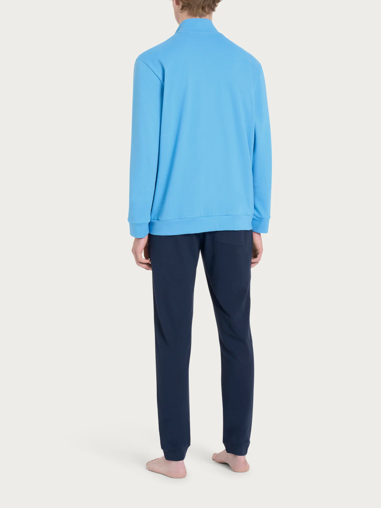 Tuta aperta in Eco Cotton Piquet Stretch - Fant. Azure Blue - Image 2