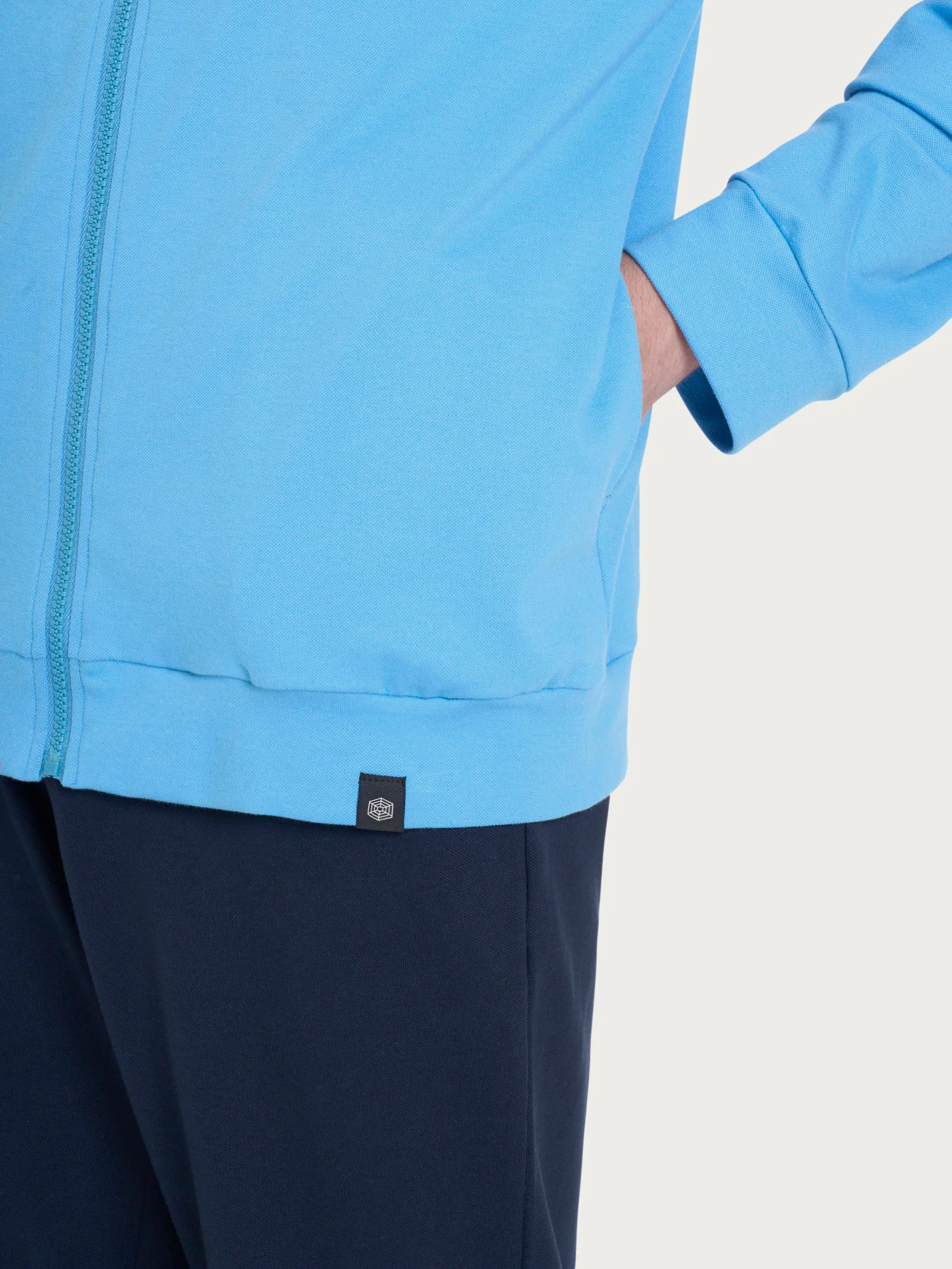 Tuta aperta in Eco Cotton Piquet Stretch - Fant. Azure Blue - Image 3