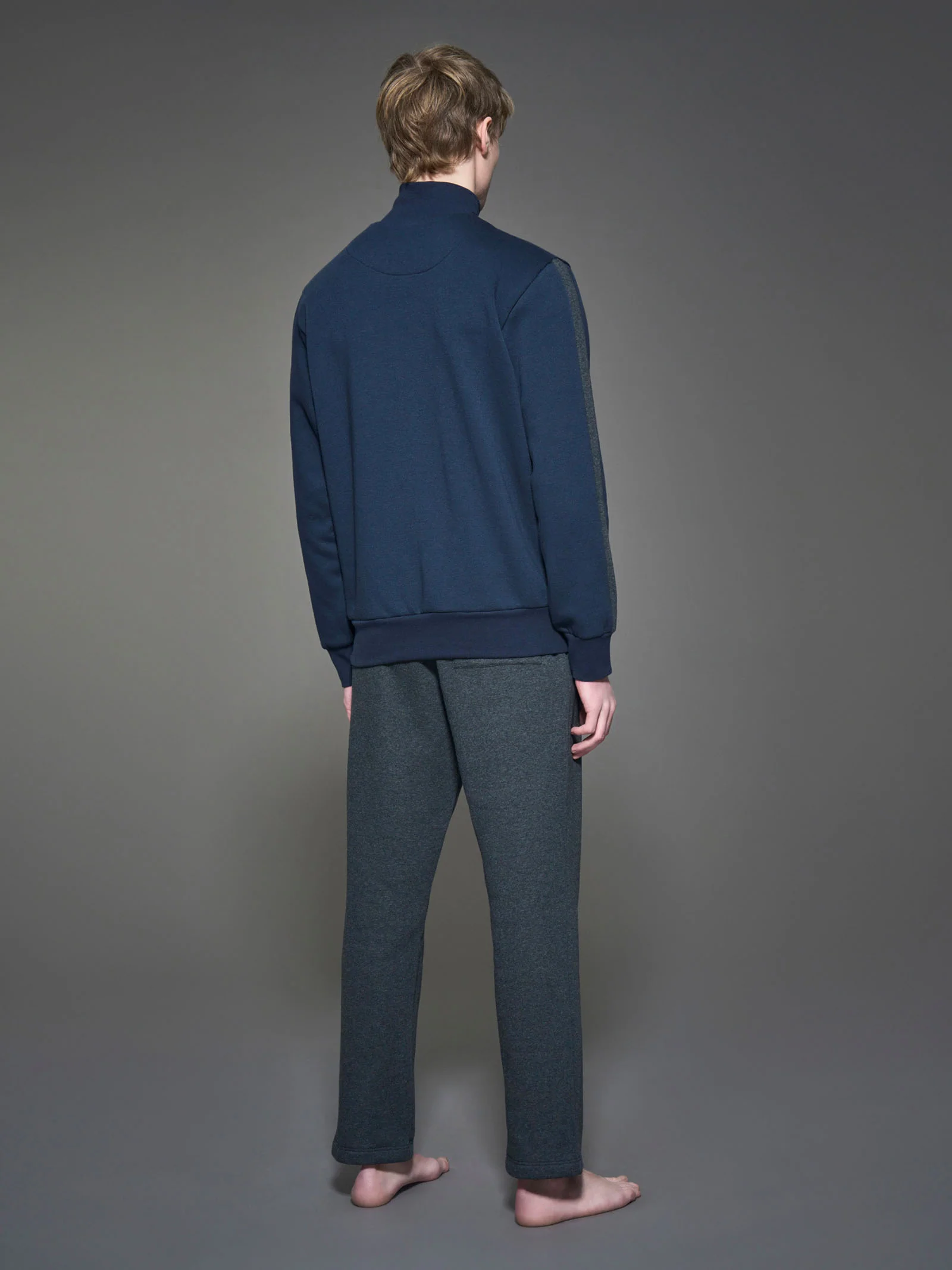 Tuta felpata collo alto in morbido misto cotone - Fant. Navy Blazer - Image 2