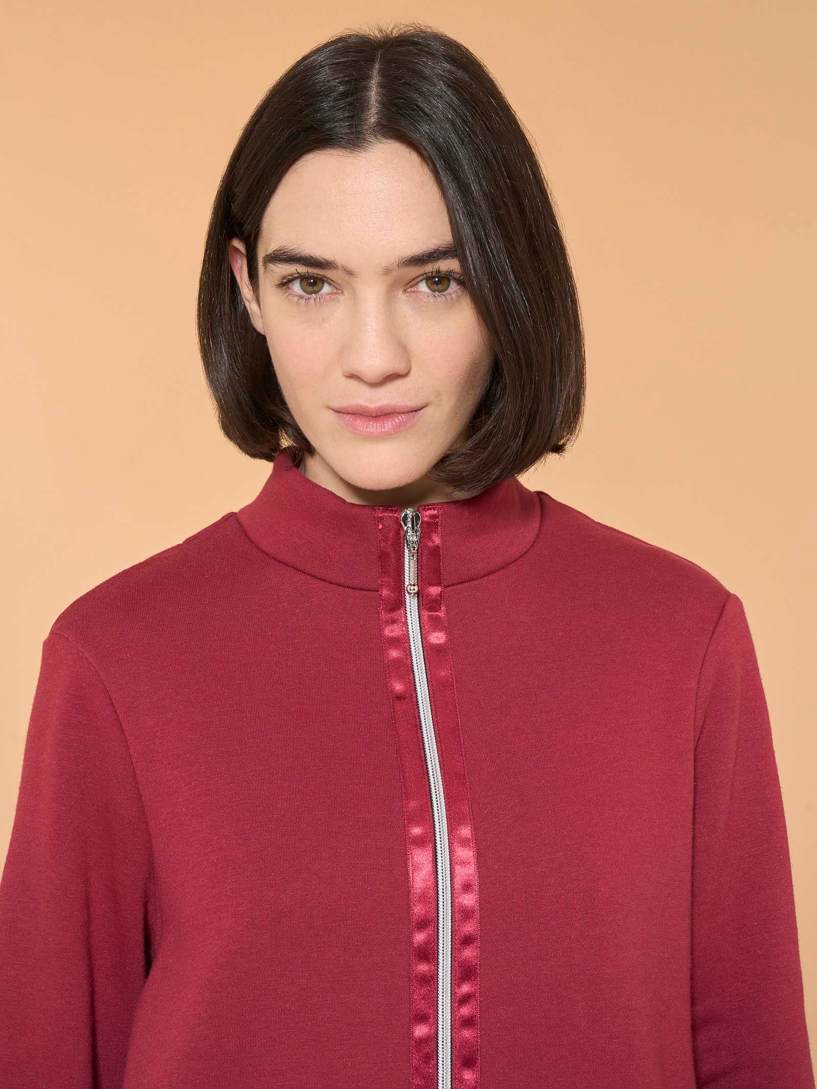 Tuta felpata con collo alto in morbido misto cotone - Tibetan Red - Image 3