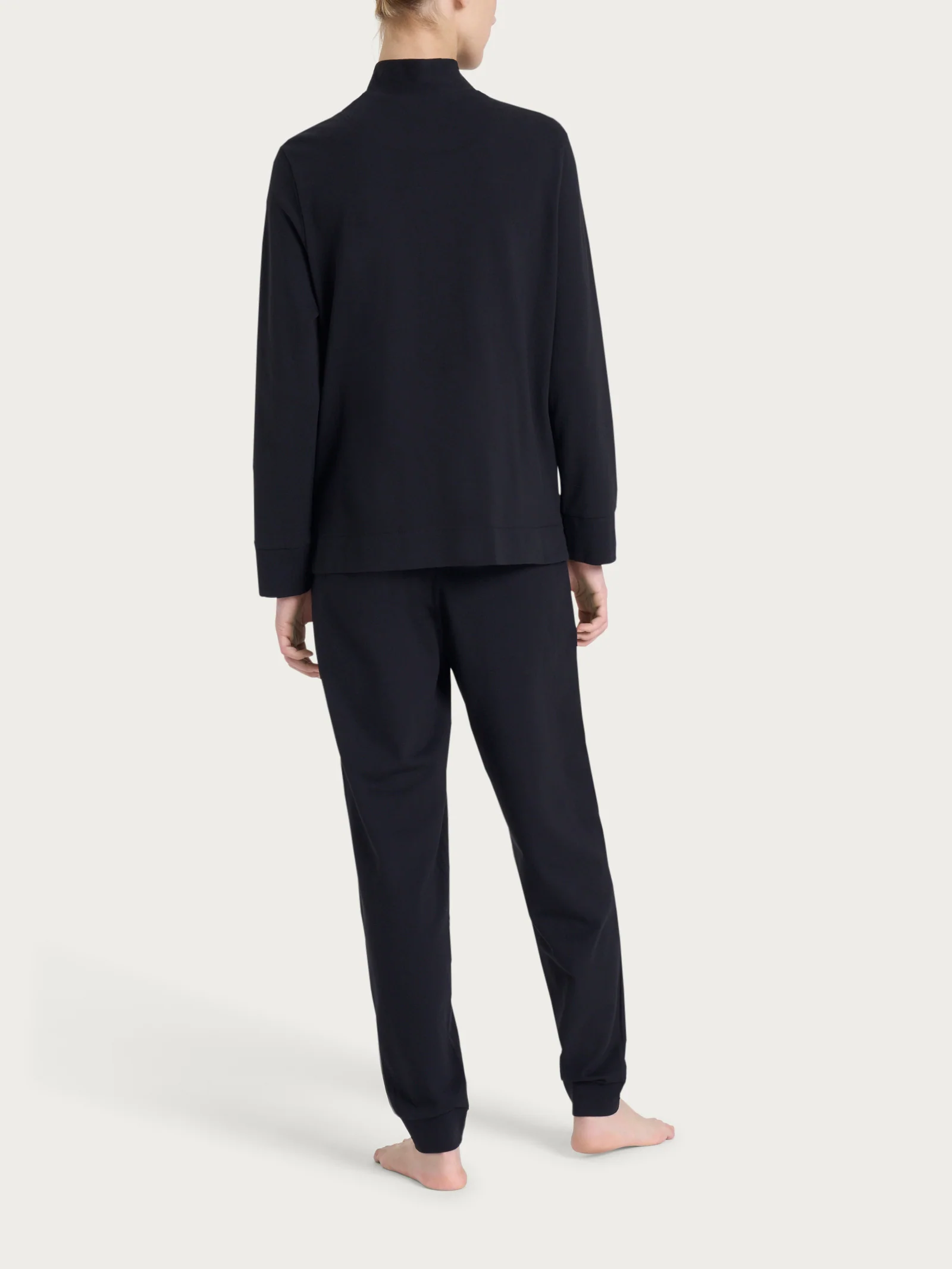 Tuta in Eco Cotton Piquet Stretch - Nero - Image 2