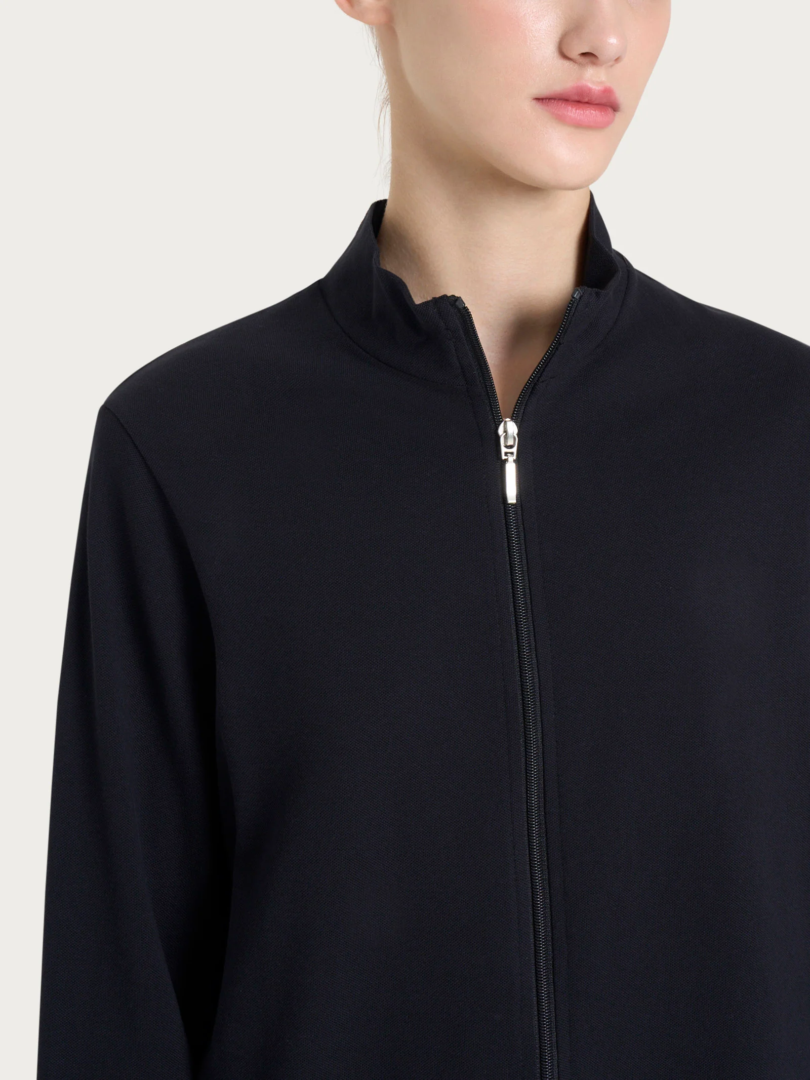 Tuta in Eco Cotton Piquet Stretch - Nero - Image 3