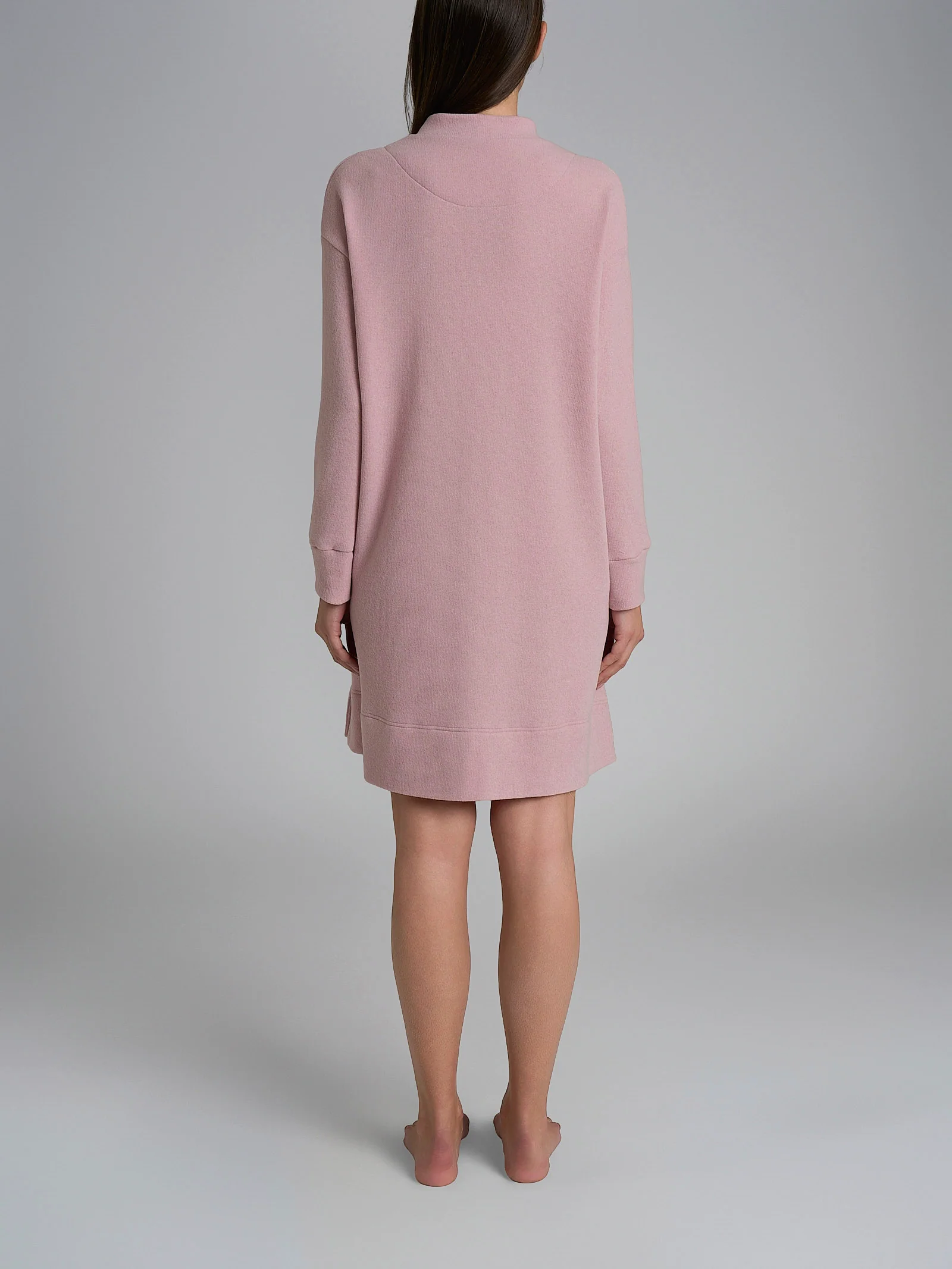 Vestaglia con zip in tinta unita in Cotton Eco Pile - Zephyr - Image 2