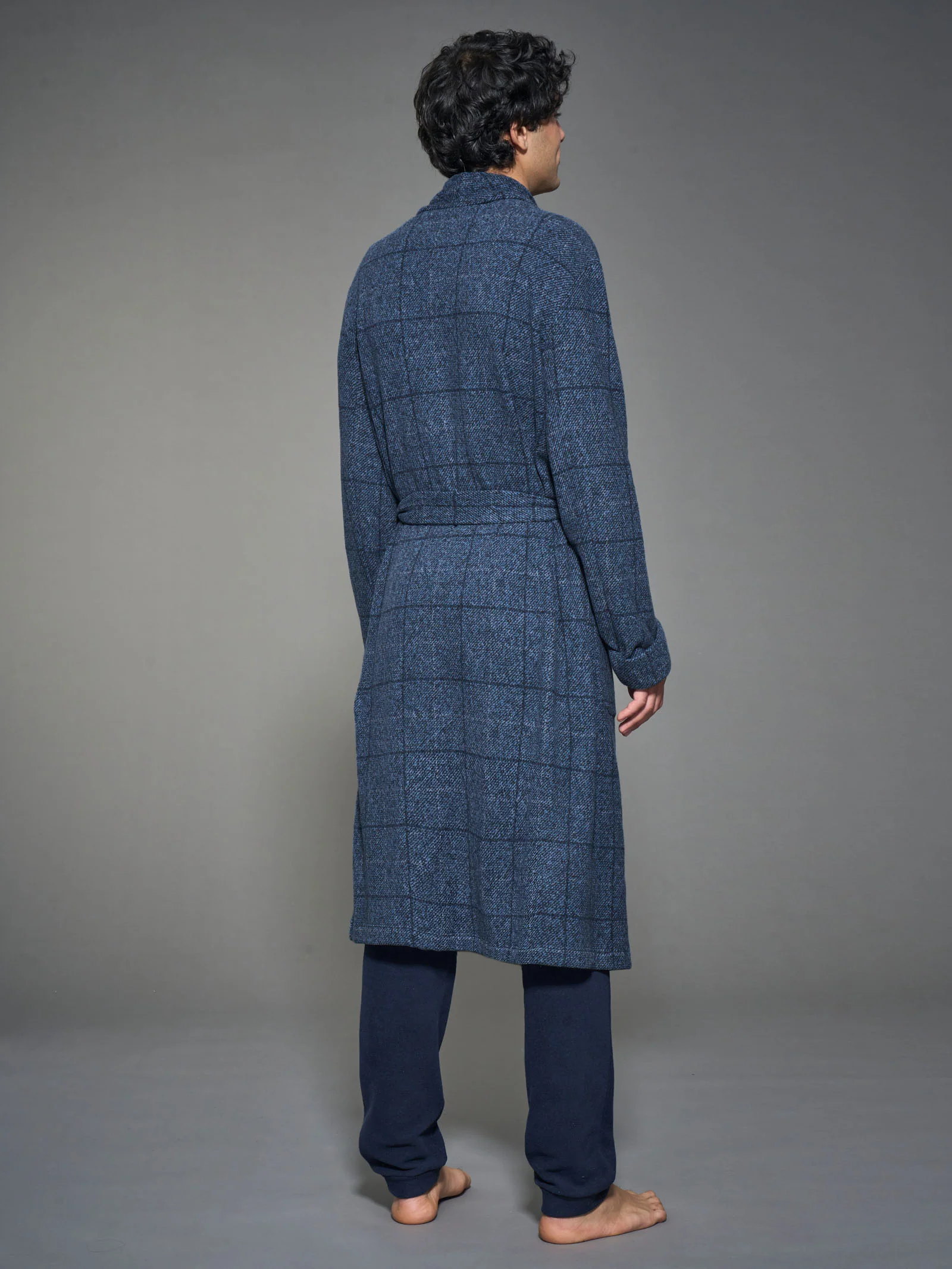 Vestaglia lunga con cintura in Cotton Eco Pile - Fant.Denim - Image 2
