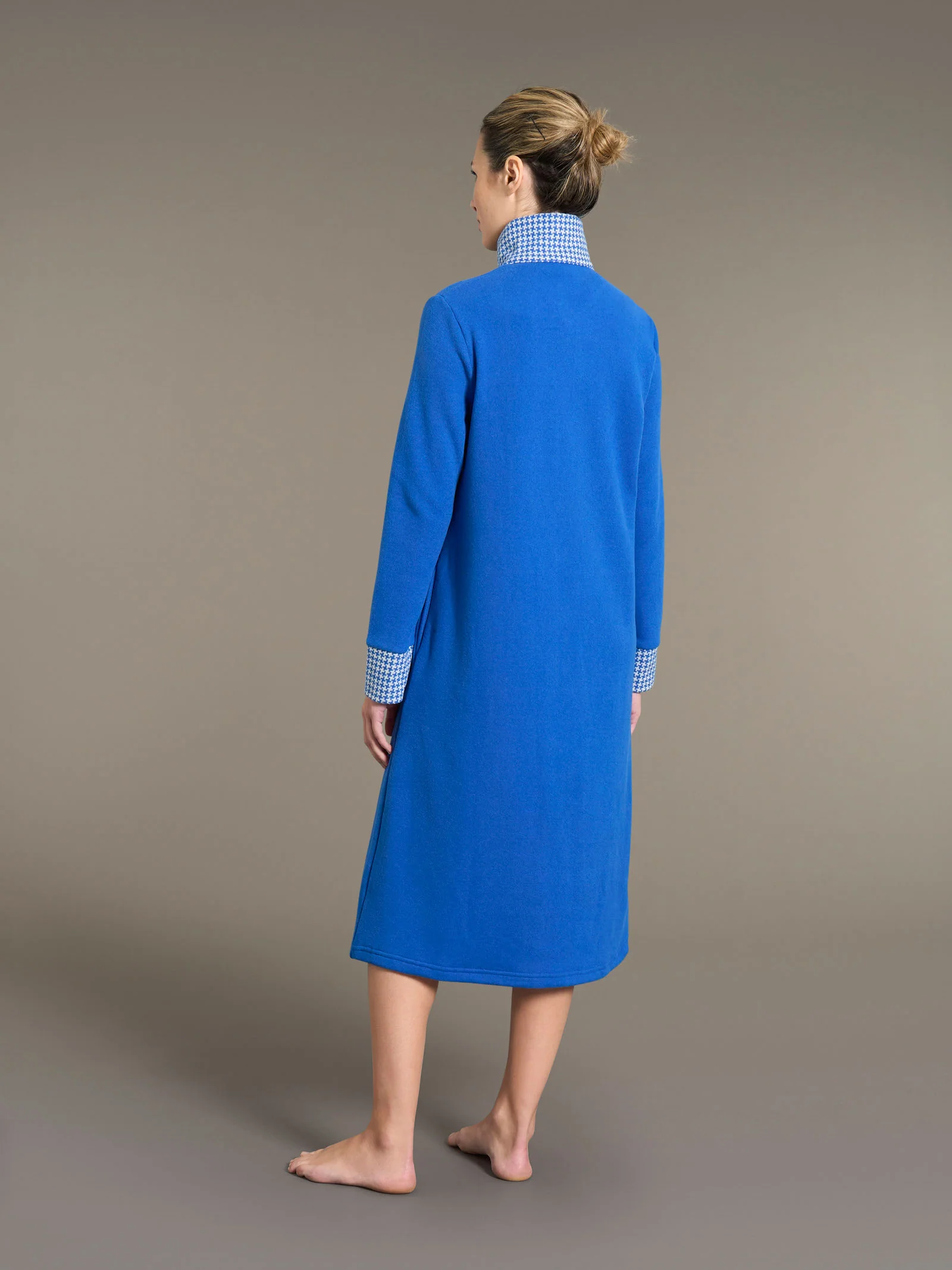 Vestaglia lunga e aperta in Cotton Eco Pile - Fant.Bluette - Image 2