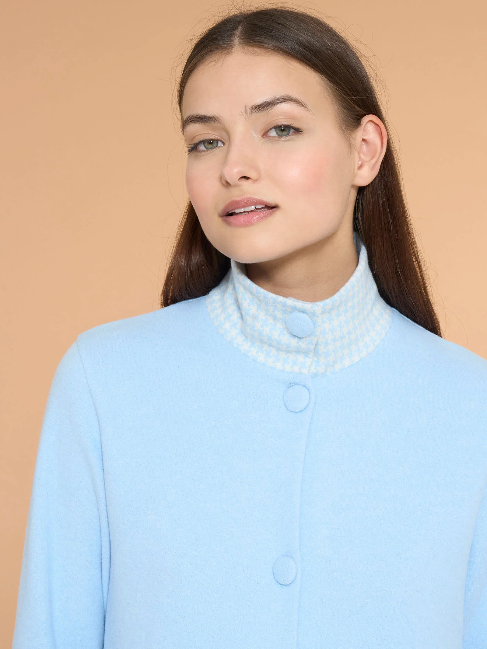 Vestaglia lunga e aperta in Cotton Eco Pile - Fant. Sky Blue - Image 3