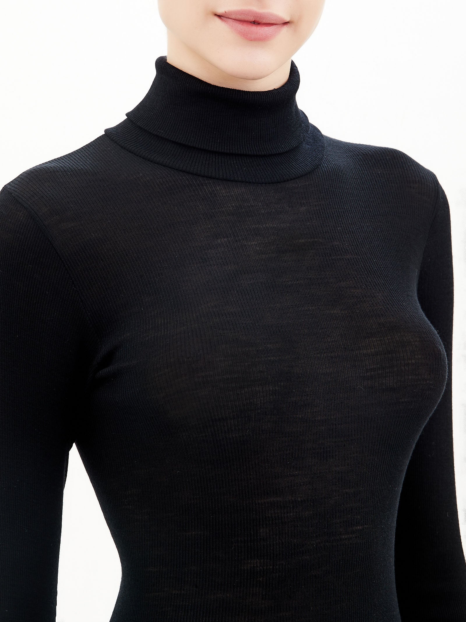 Wonderwool - Dolcevita in costina di lana ultrafine - Nero - Image 4