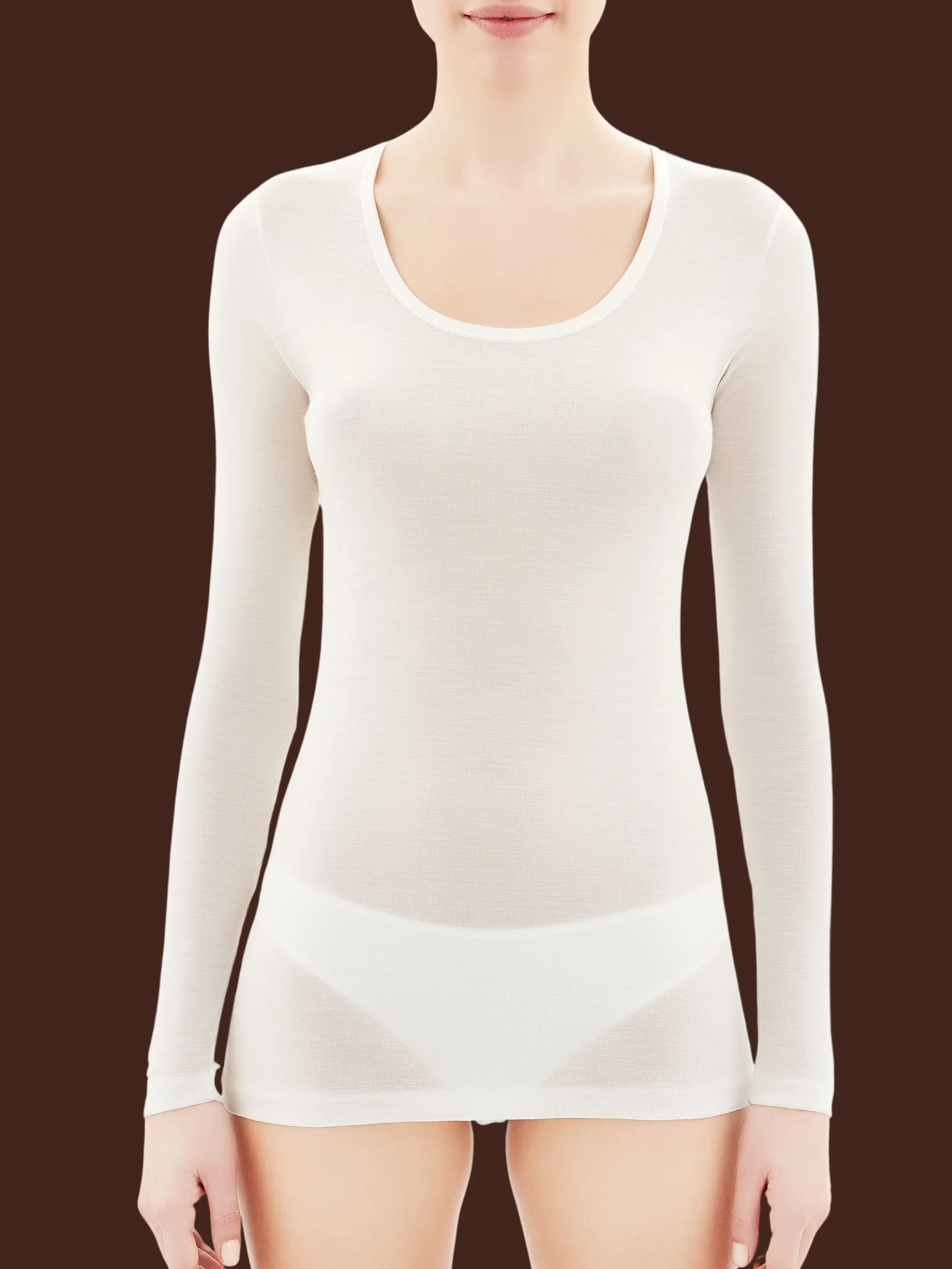 Wonderwool - Maglietta manica lunga in lana ultrafine - B.co Seta - Image 3