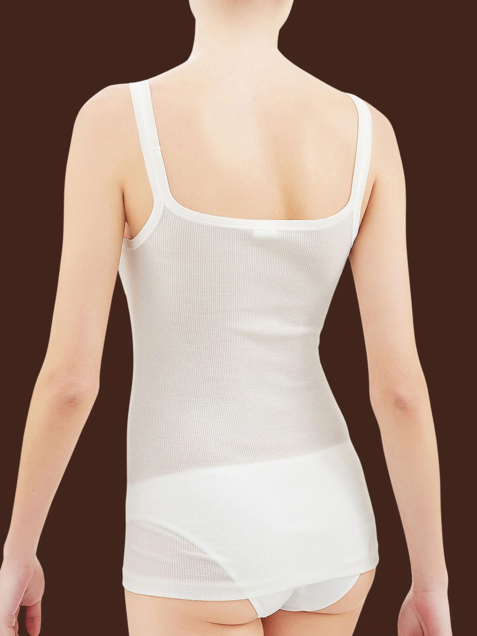 Wonderwool - Top in costina di lana ultrafine - B.co Seta - Image 2